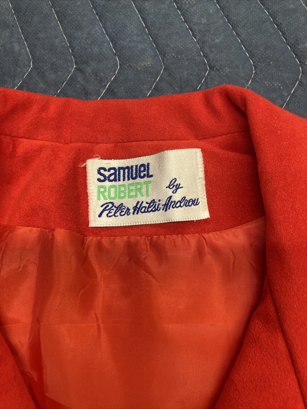 Vtg Samuel Robert by Peter Hatsi Androu Ultra Suede 14 Jacket Red Quilted Bomber