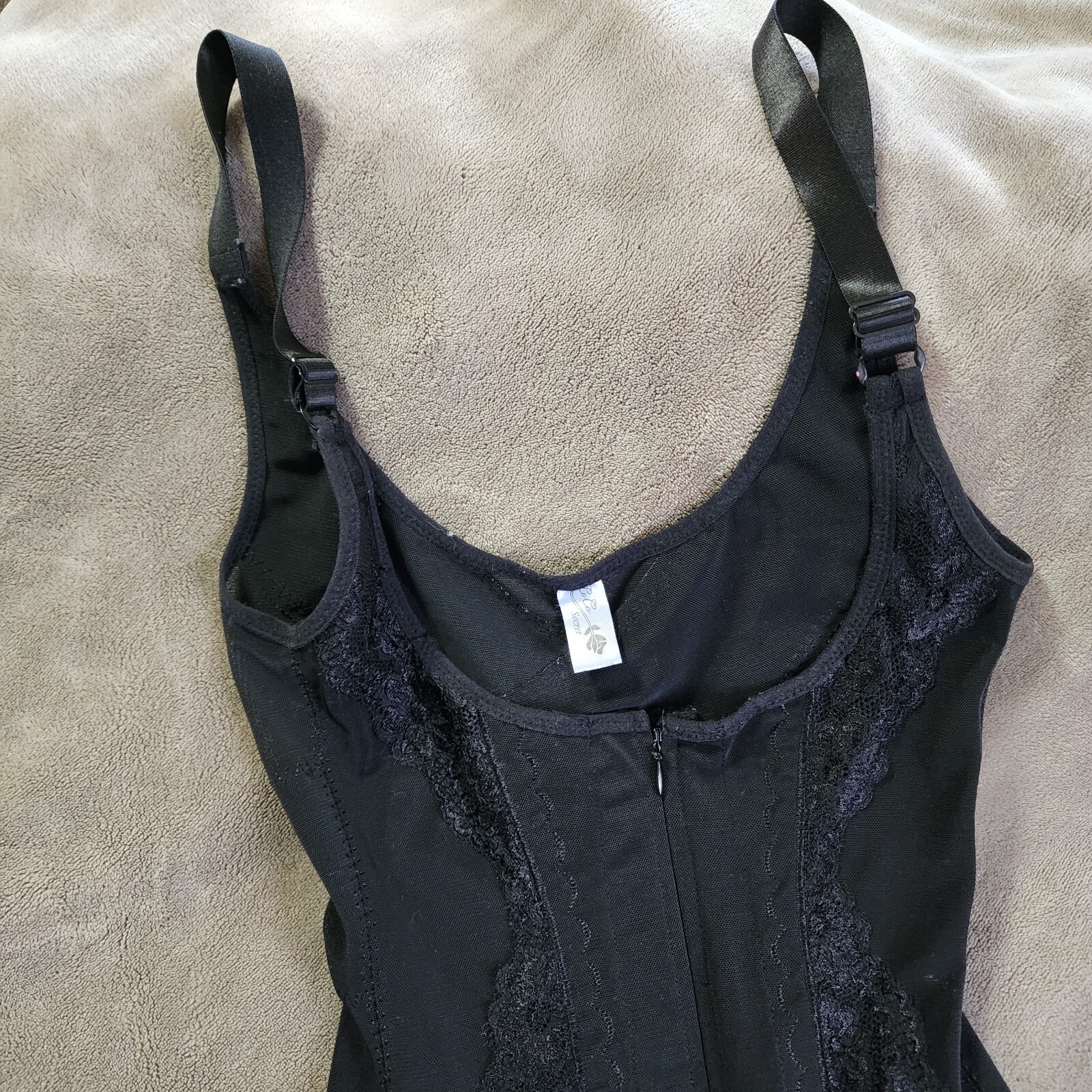 Vintage CoCo Secret Shapewear Bodysuit Black Size Small