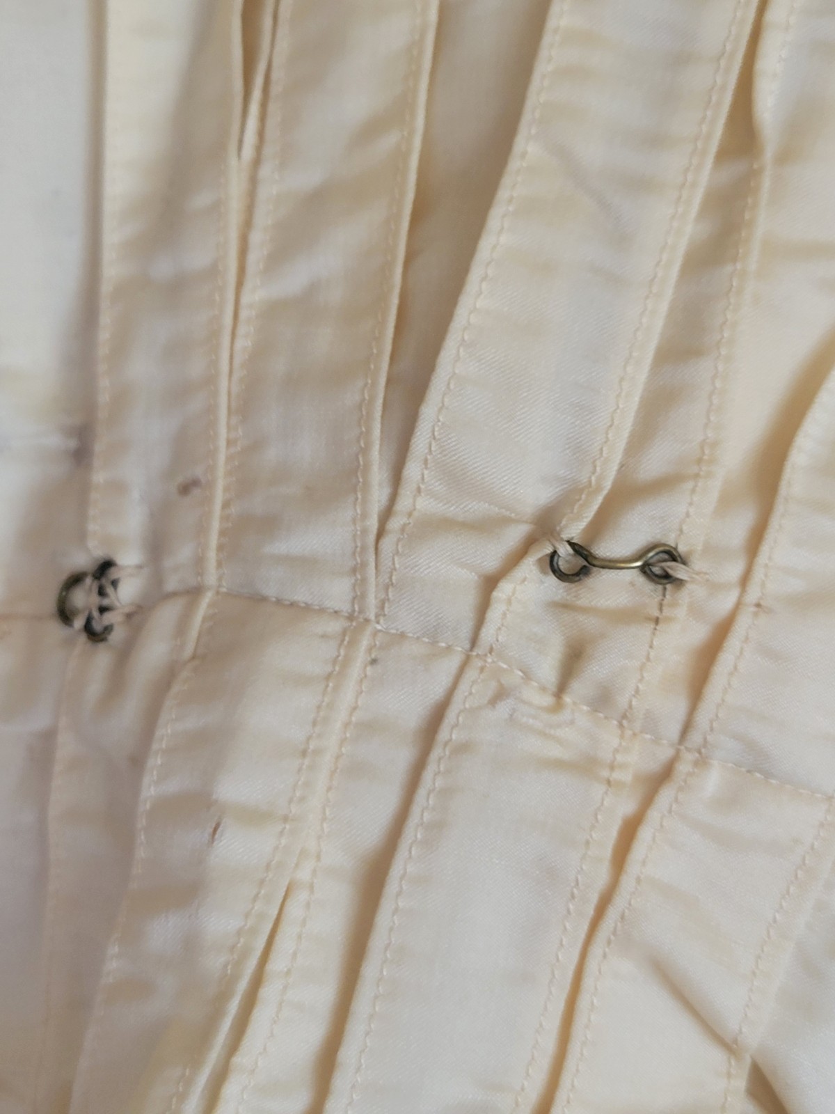ANTIQUE EDWARDIAN BODICE TOP CREAM COLOR WITH LACE DETAILS AS IS COND XS