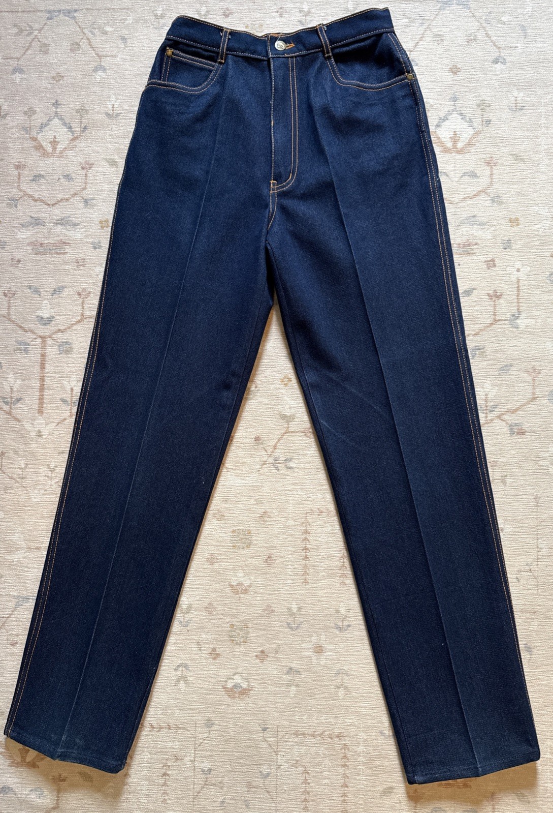 Vintage 1970’s PS Gitano High Waisted Disco Jeans Straight Leg Dark Wash 27×32
