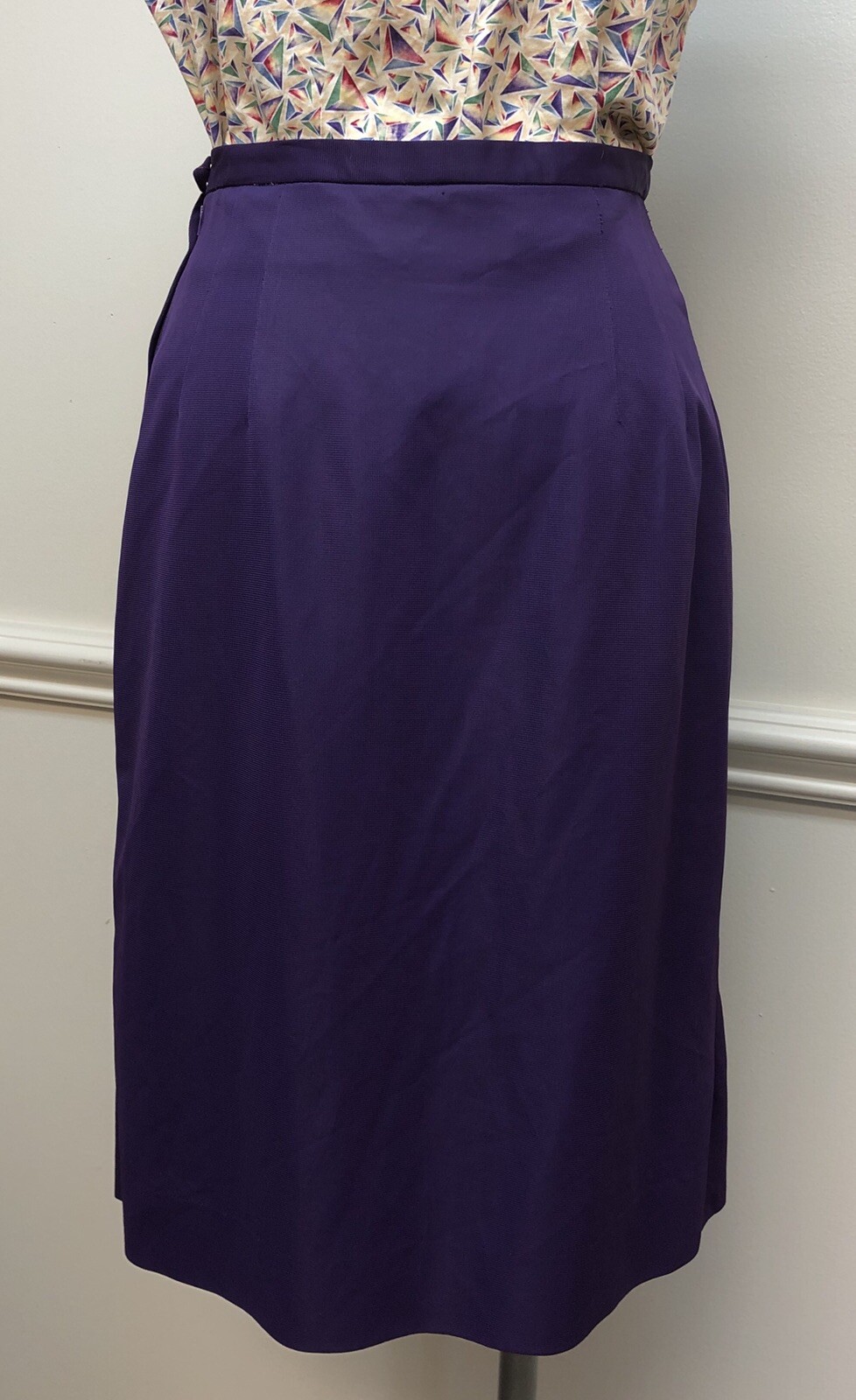 Vintage 1960s Purple Jersey Pencil Skirt Majestic 60s Union Made