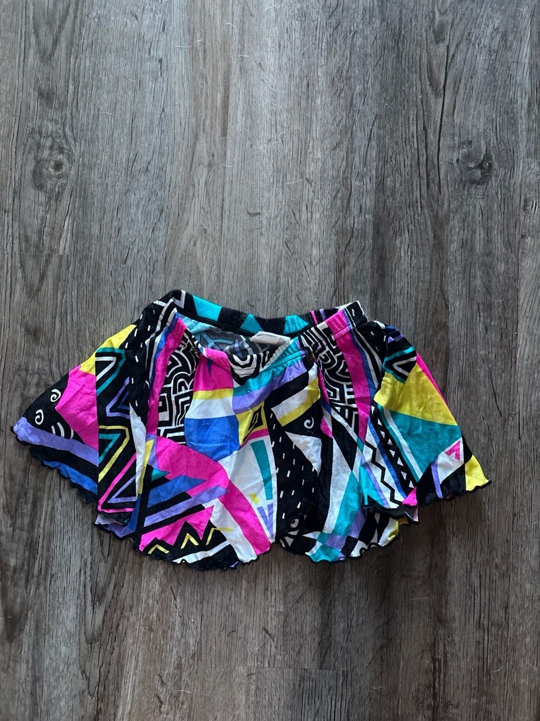 Vintage 90s Pro Spirit Girls Abstract Neon Geometric Workout skirt