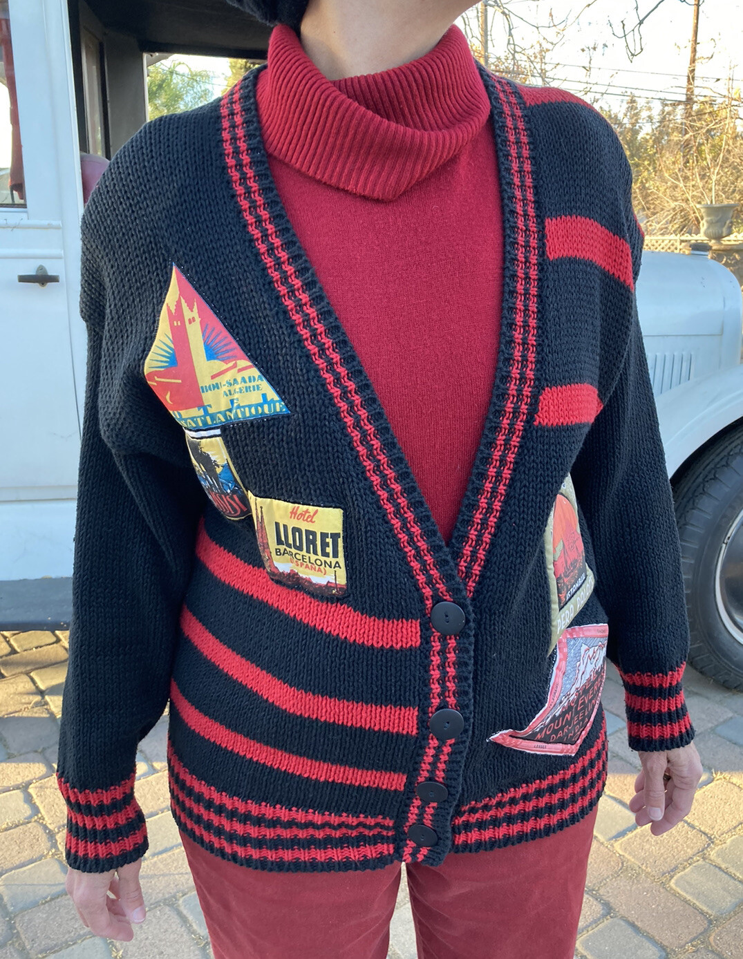 Vintage Prezzia Sportswear Internationals Women’s Tourist Hotel Labels Sweater