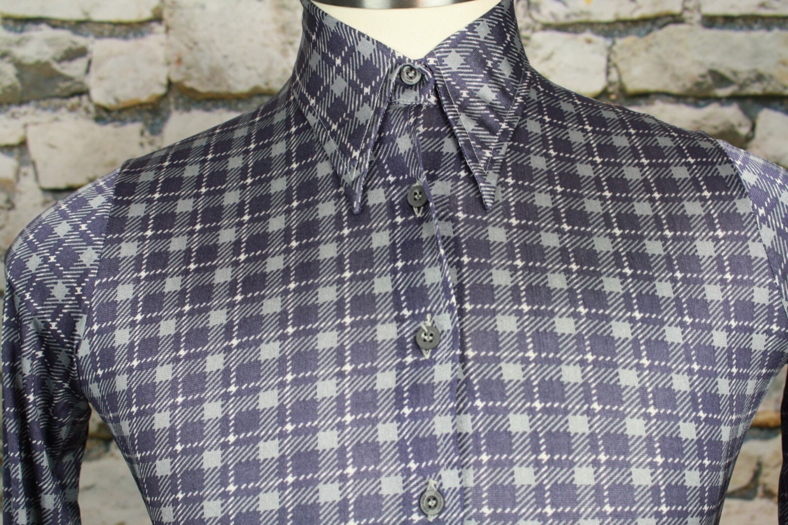 NIK NIK Ladies Vintage Blouse Shirt Made In Italy Dancers on Plaid Size 7-8