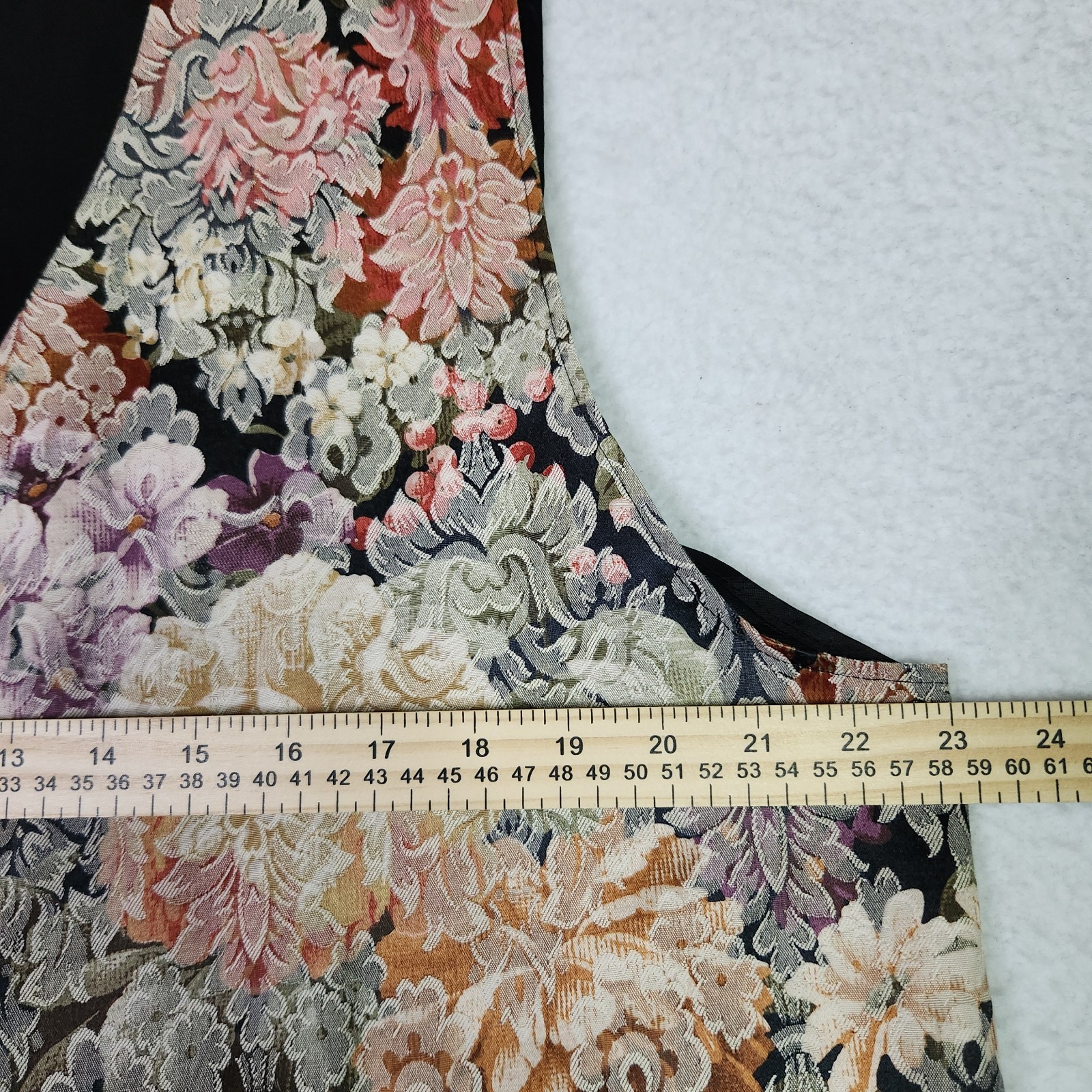 Vintage 90s Anxiety Floral Woven Tapestry Vest Women XXL Cottagecore Made In USA