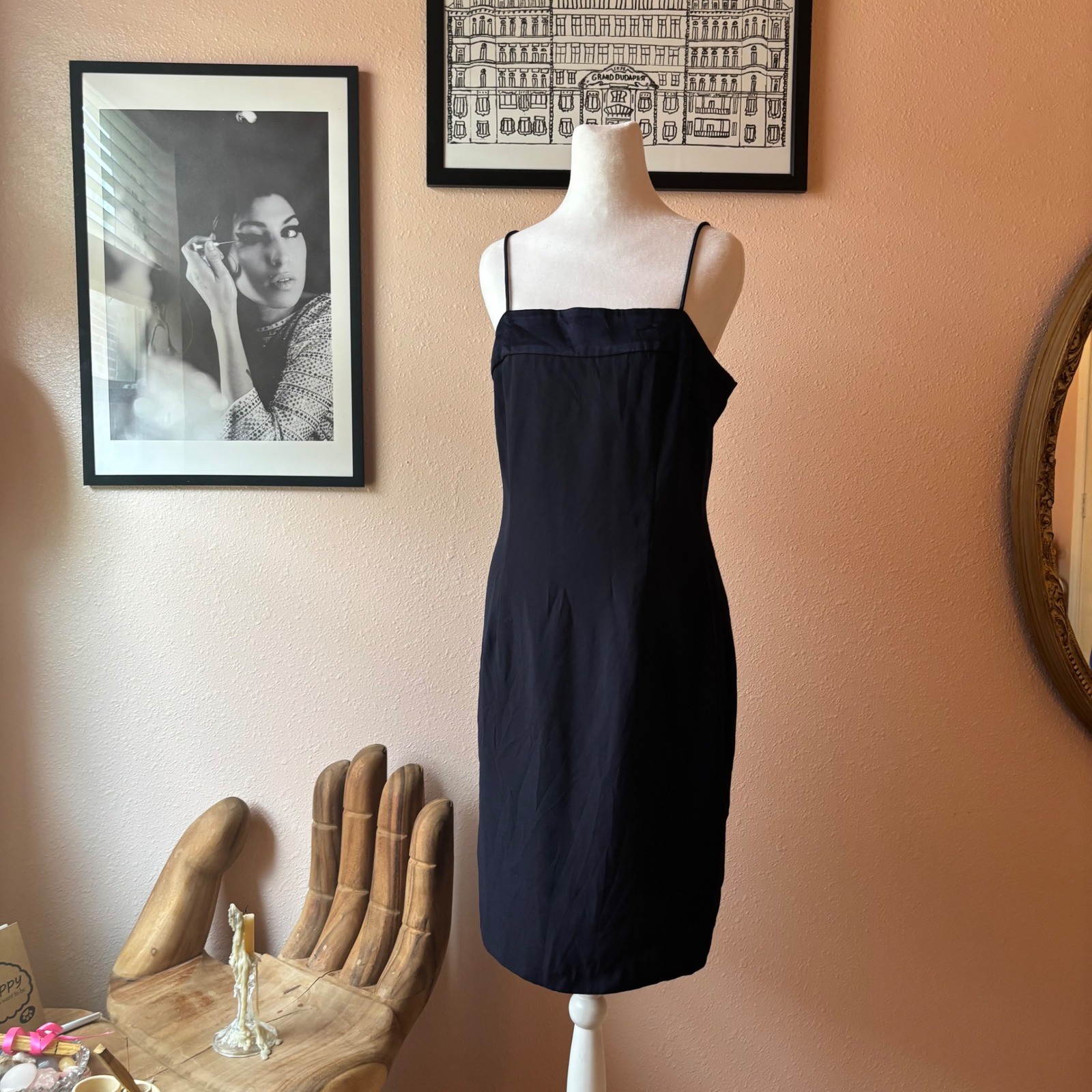 Vintage 90s Midnight Blue Mini Formal Cocktail Dress