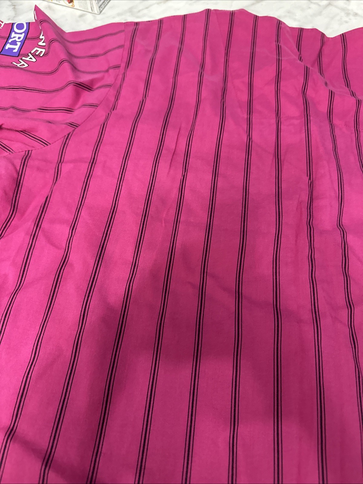 ESLEEP Boxer Pajamas VINTAGE 90s Baseball 12” = +45 Great Condition Large Pink
