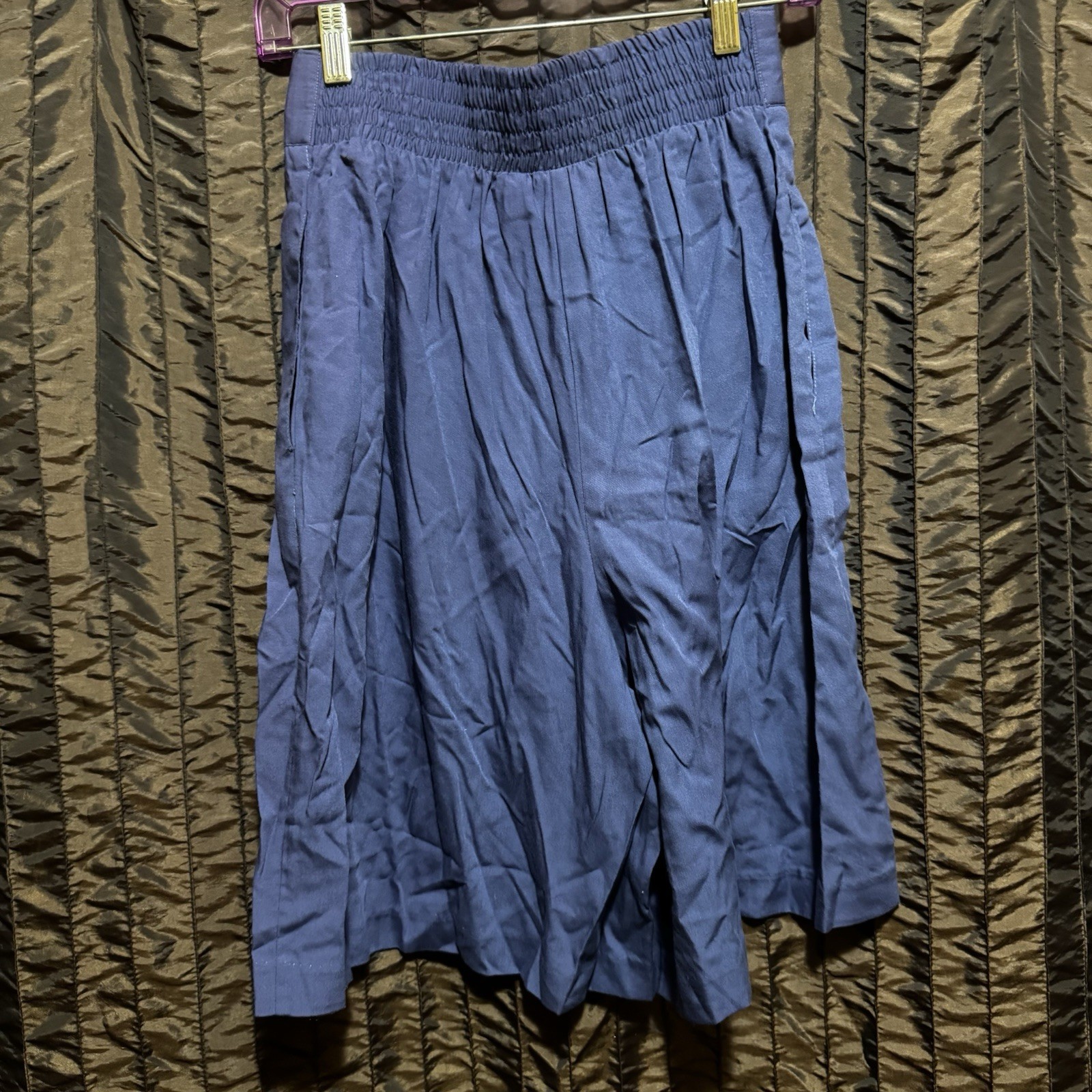 Kathie Lee Women’s Blue Shorts Elastic High Waist Pleated Front Size 10 Vtg
