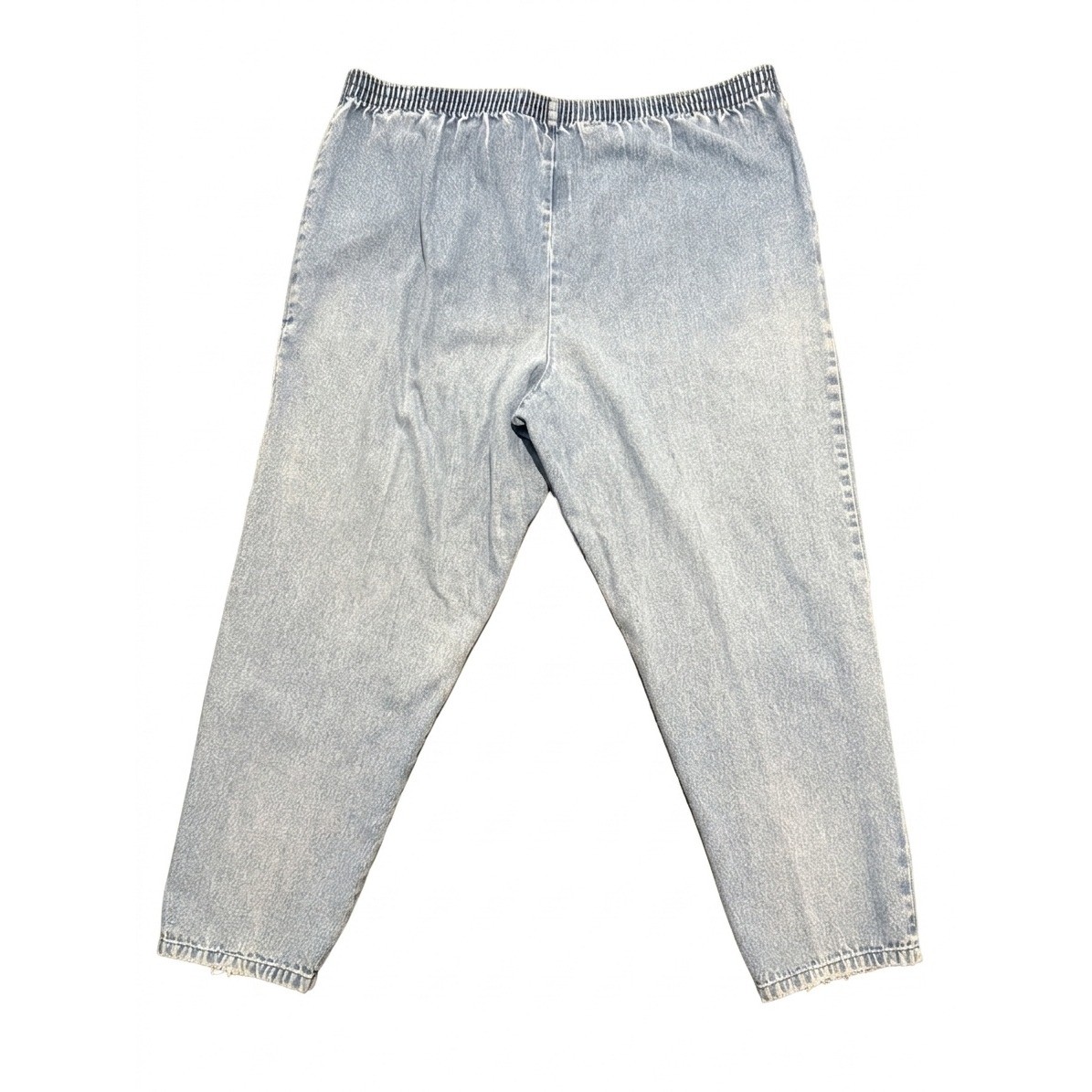 Just For Women Vintage Elastic Waist Tapered Denim Jeans Light Wash 18WP USA