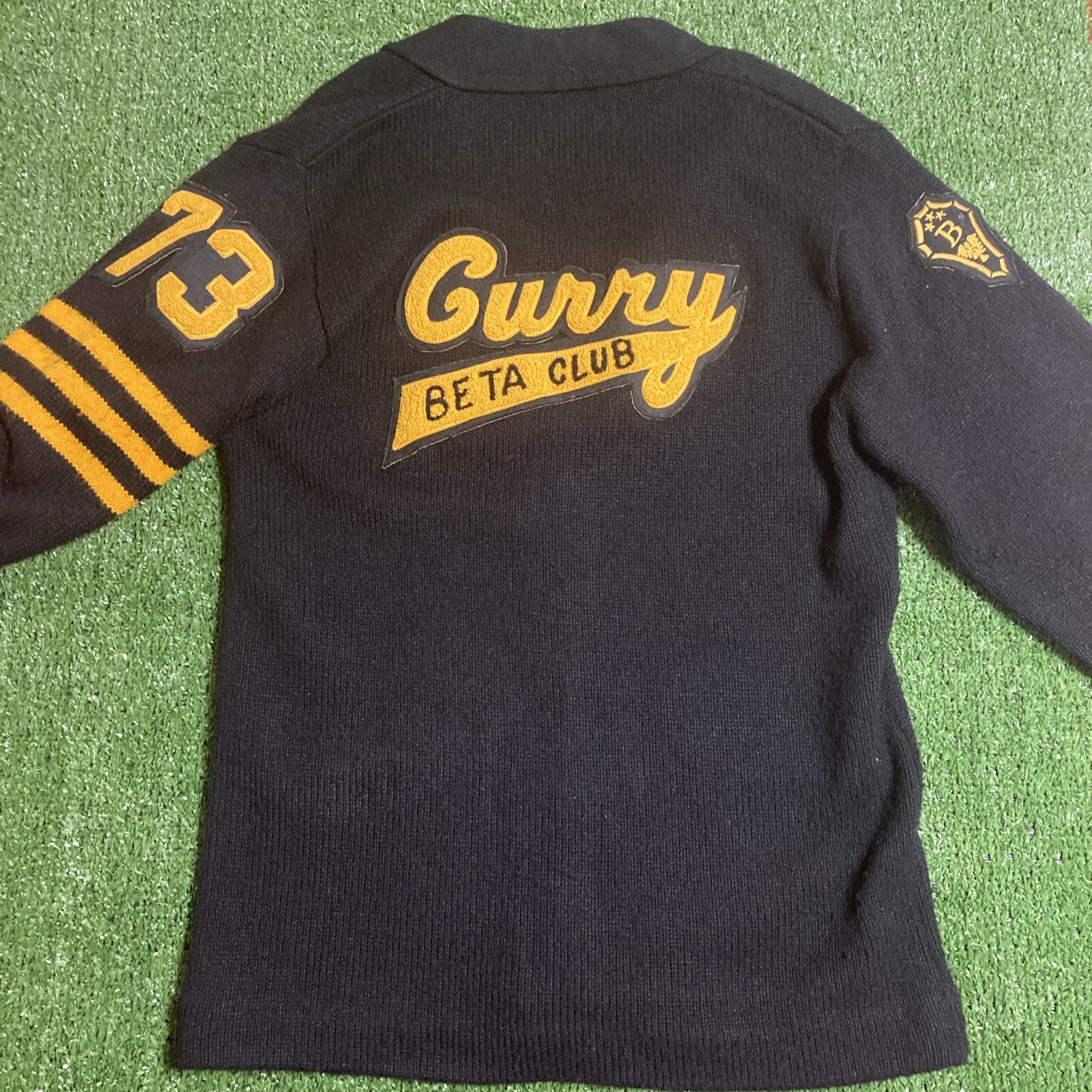 Vintage 1973 Curry High School (AL.) Beta Club Official Award Sweater