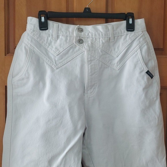 Rockies Vintage Double Yoke Double Button White Jeans Size 13/14 Inseam 36