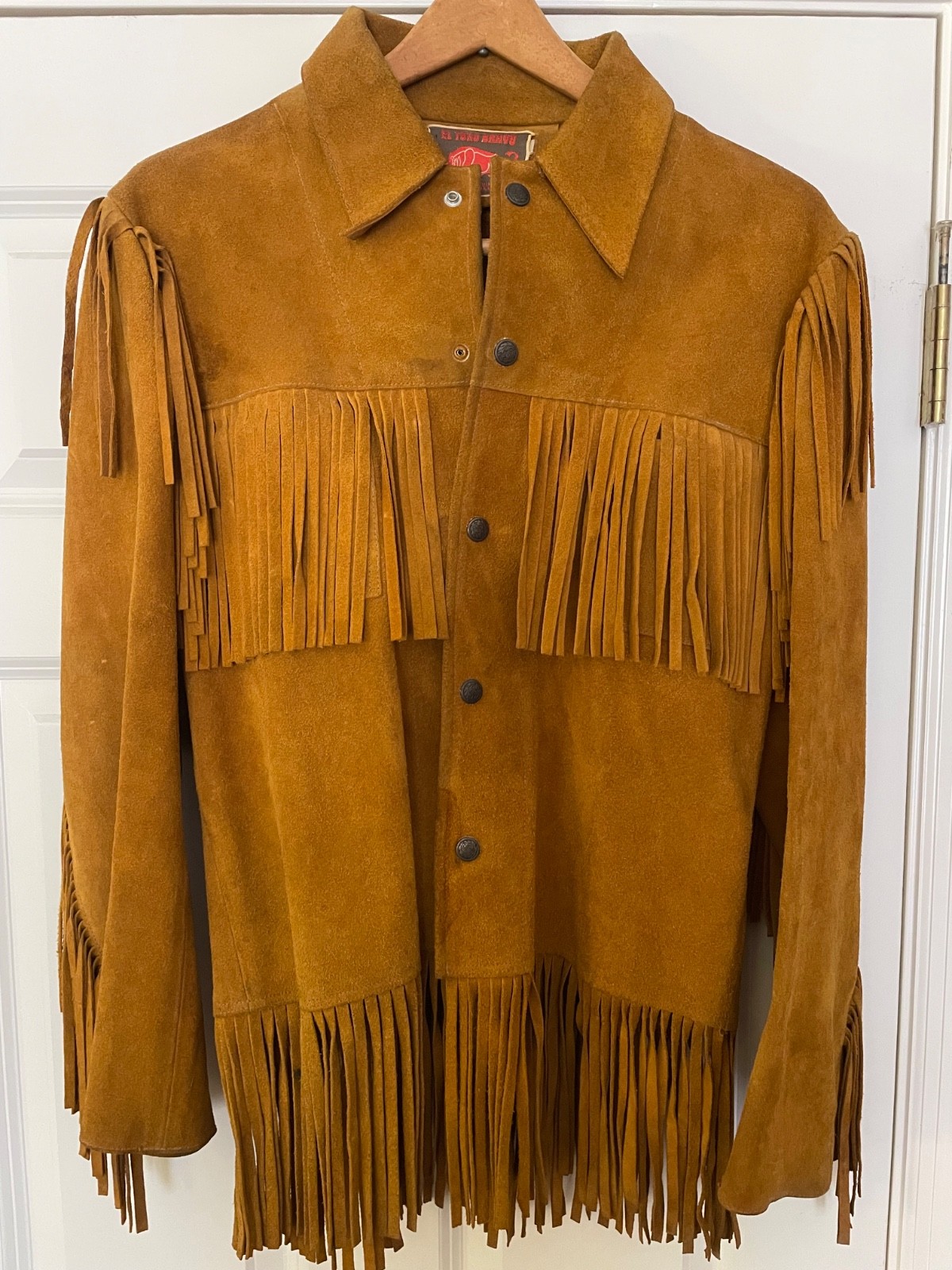 Authentic Vintage 1960s Charro Style Mexican Leather Fringe Jacket XS/Youth