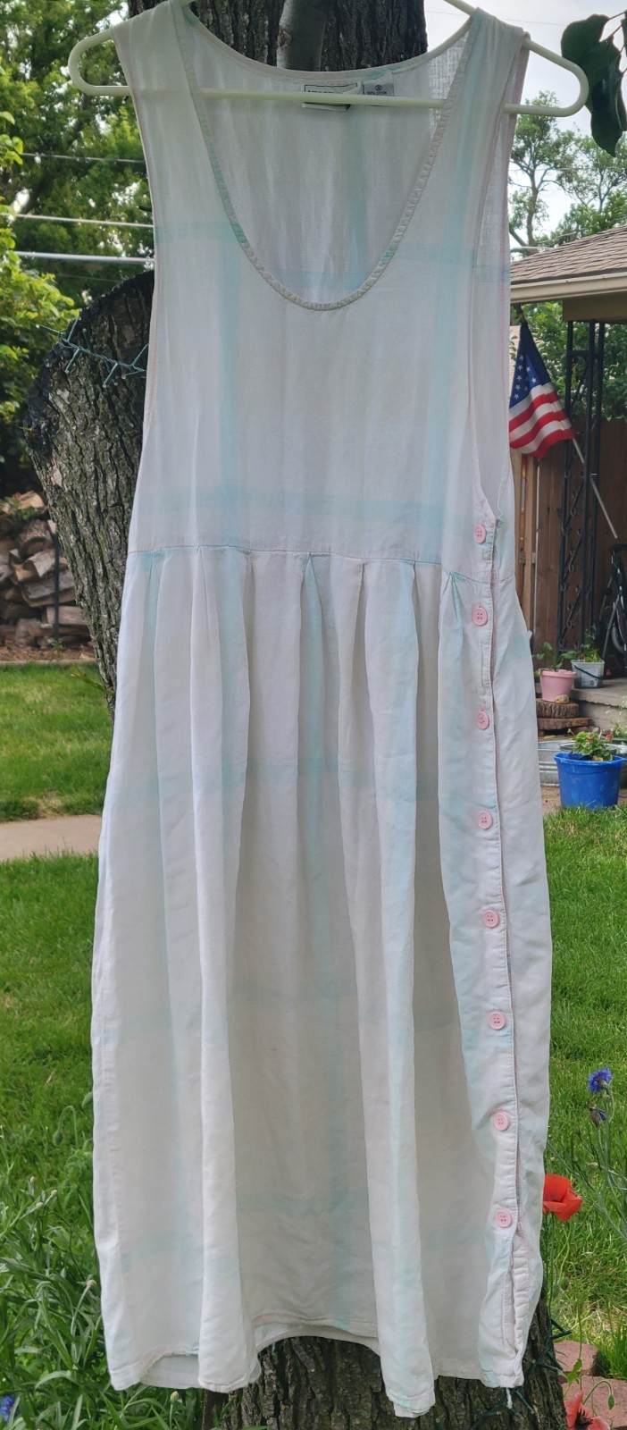 100% Cotton Jumper Dress VTG Cottage Prairie 90s Khazana Dress Flowy Small