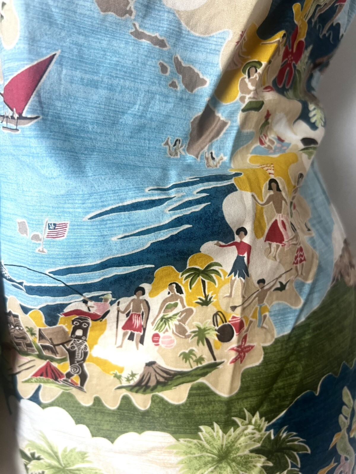 NANI Of HAWAII 90’s 90s Y2K Vintage Hawaiian Tiki Copyright Aloha Blouse Top XL