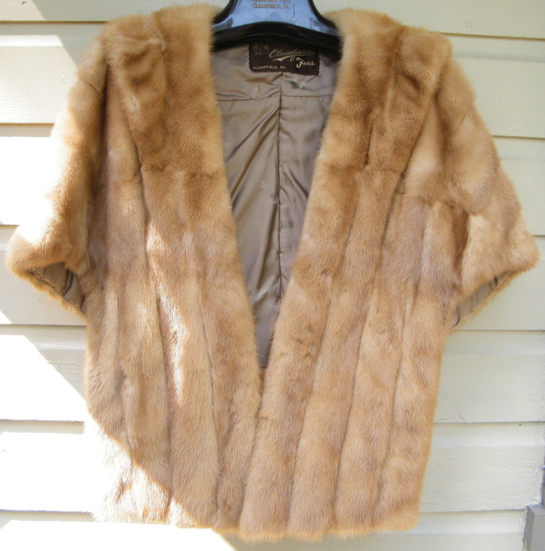 Vtg Royal Pastel Mink Fur Stole Wrap Jacket Shoulder Cape Coat Bridal Clearfield
