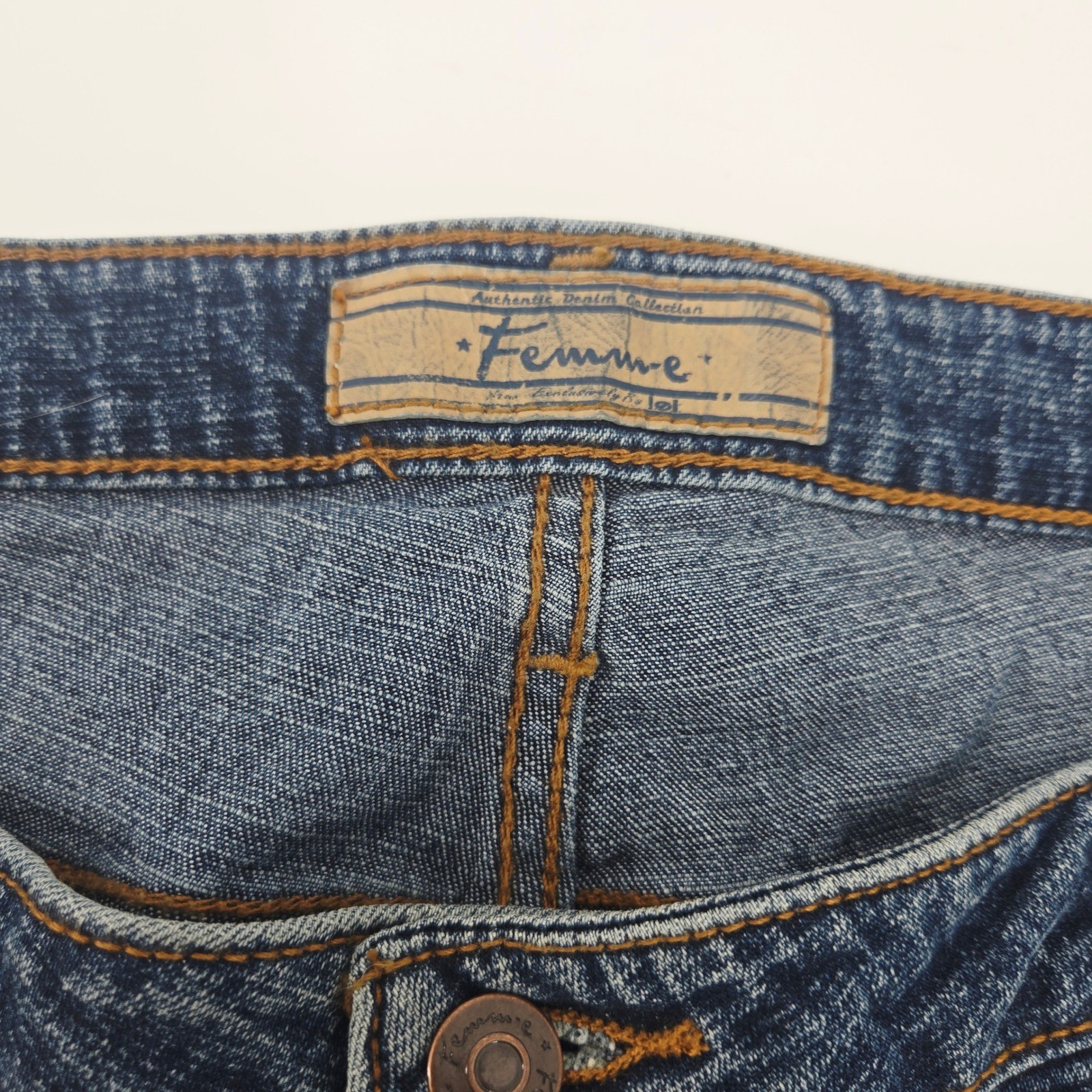 Femme Vintage Y2K Dark Wash Bootcut Stretch Denim Plus Size 24W