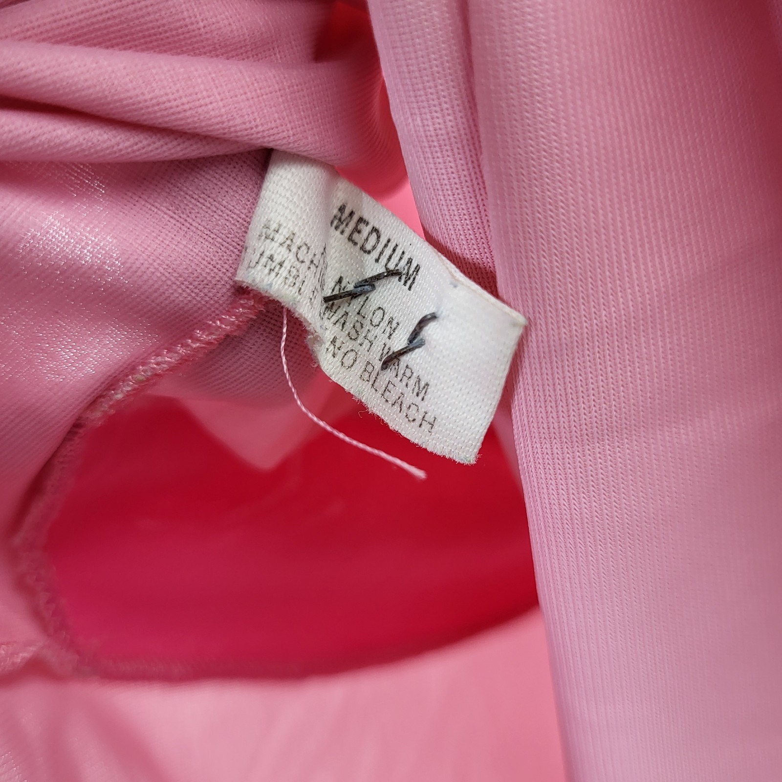 Vintage SHADOWLINE Lingerie nightgown Pink Sz M Nylon Pin up retro USA Made