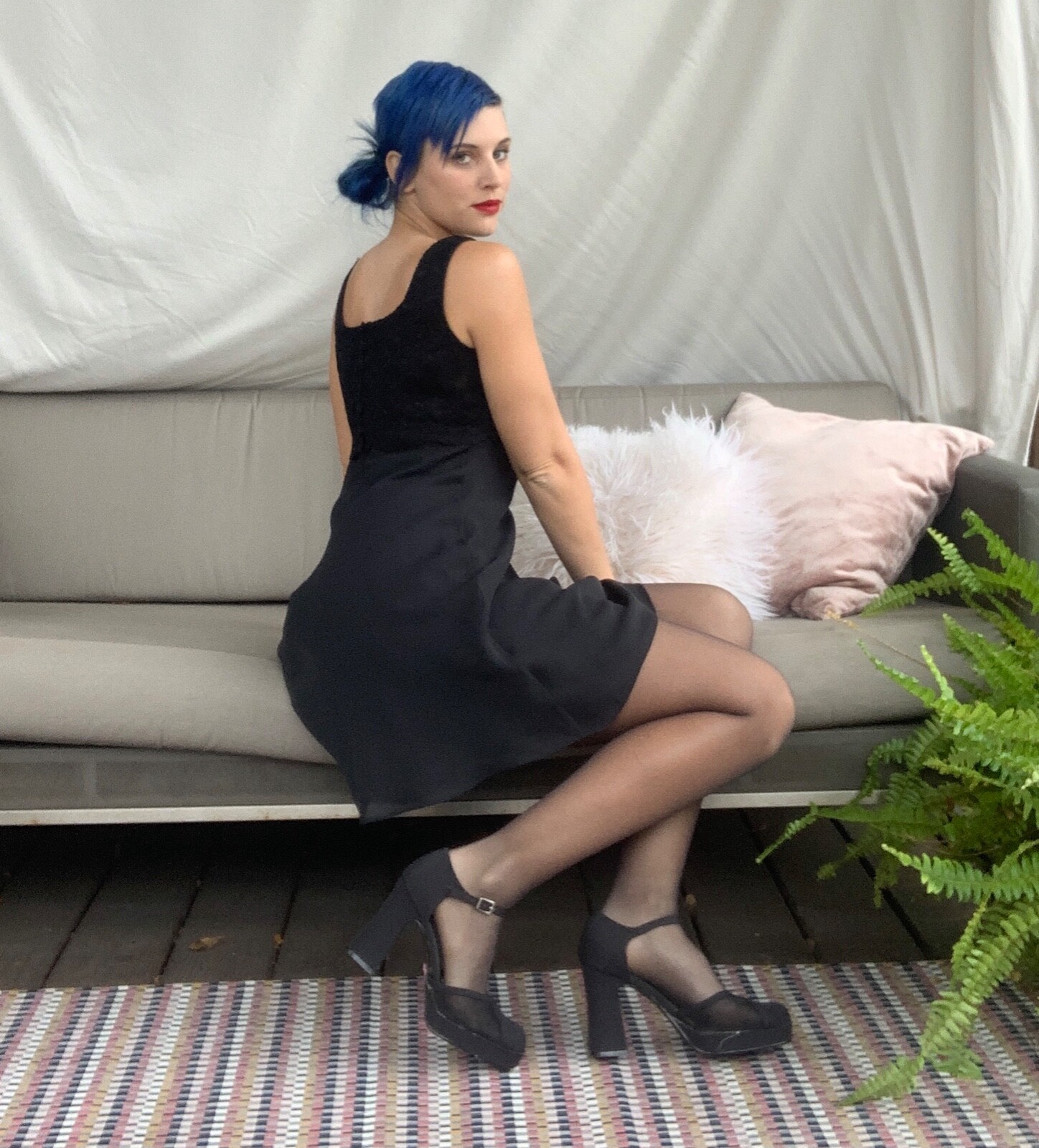 Vintage 90s Dress Black Lace Chiffon Ann Taylor Mini Cocktail Shift