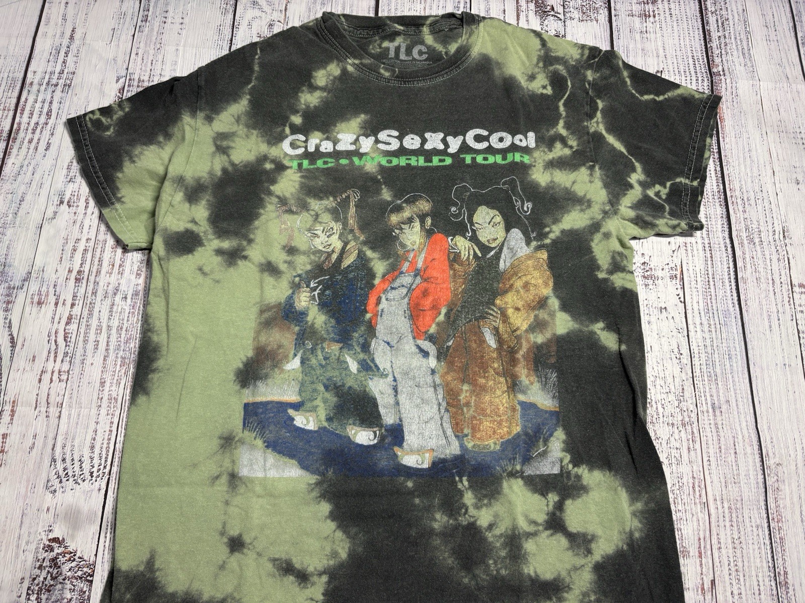 Women’s TLC Vintage Shirt Sz Medium Tie Dye Y2K World Tour 1671