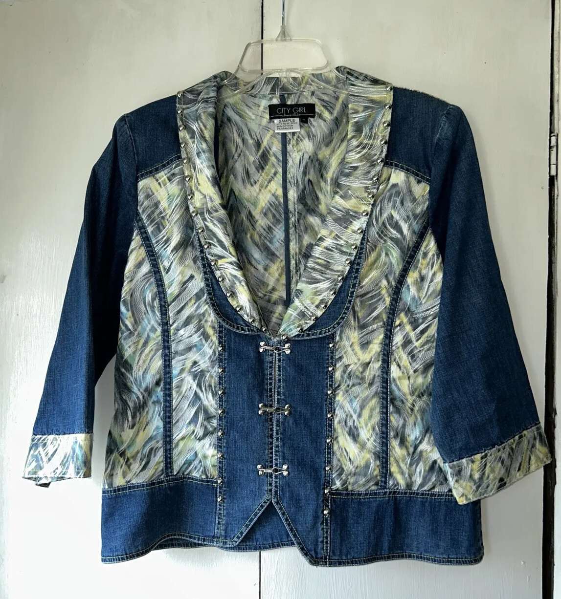 Rare SAMPLE Nancy Bolen For City Girl Women’s Vintage Denim Jacket Size M : 42”