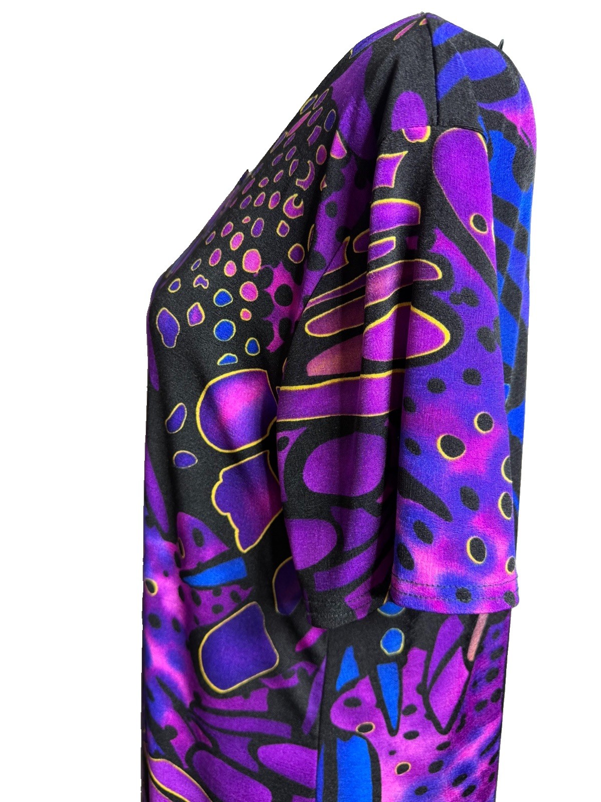Vintage 90’s Jostar XL Vibrant Abstract Butterfly Slinky Maxi Dress Travel