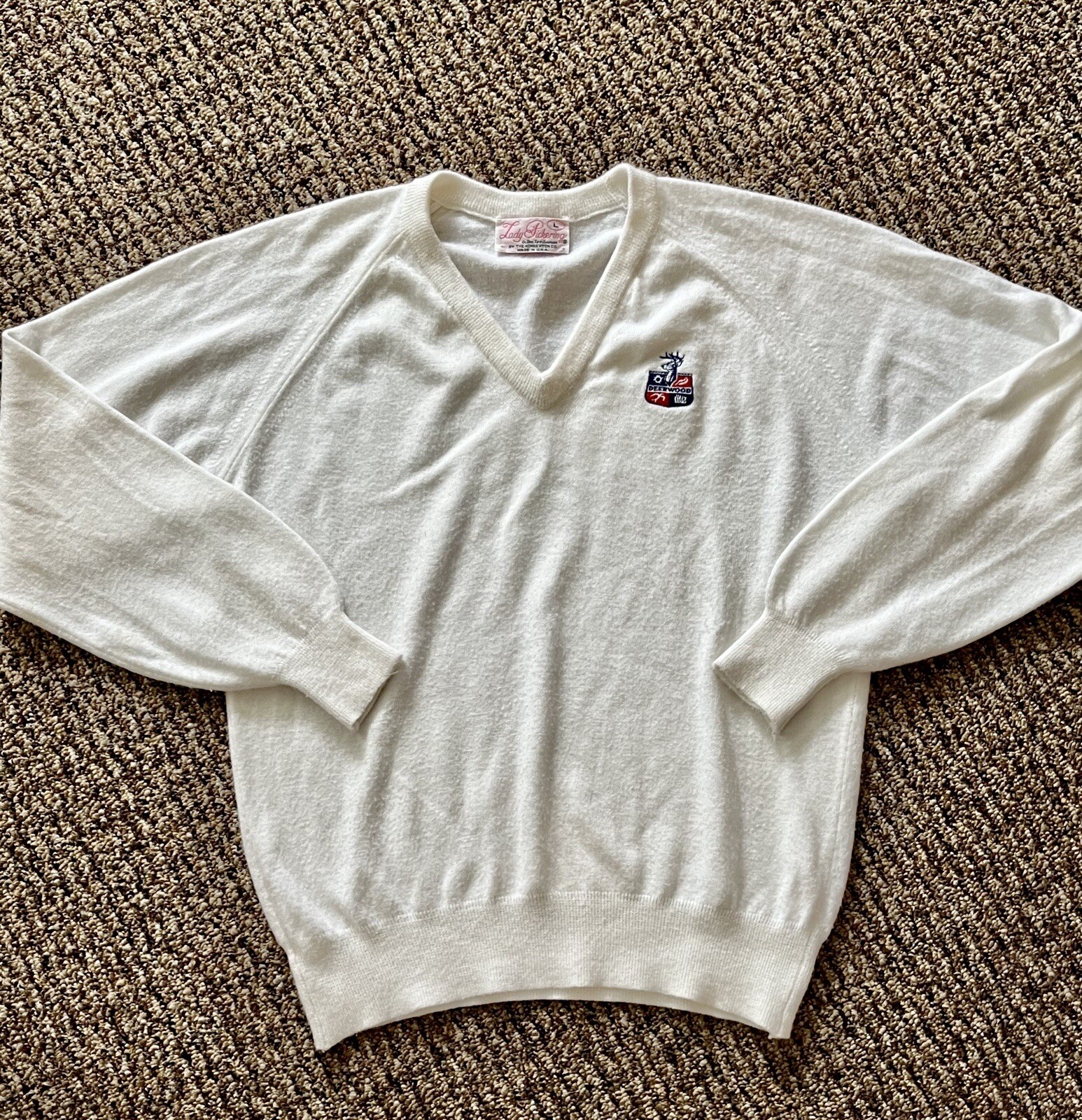 VINTAGE Lady Pickering Soft Sweater Womens Large Deerwood Golf Club Pullover