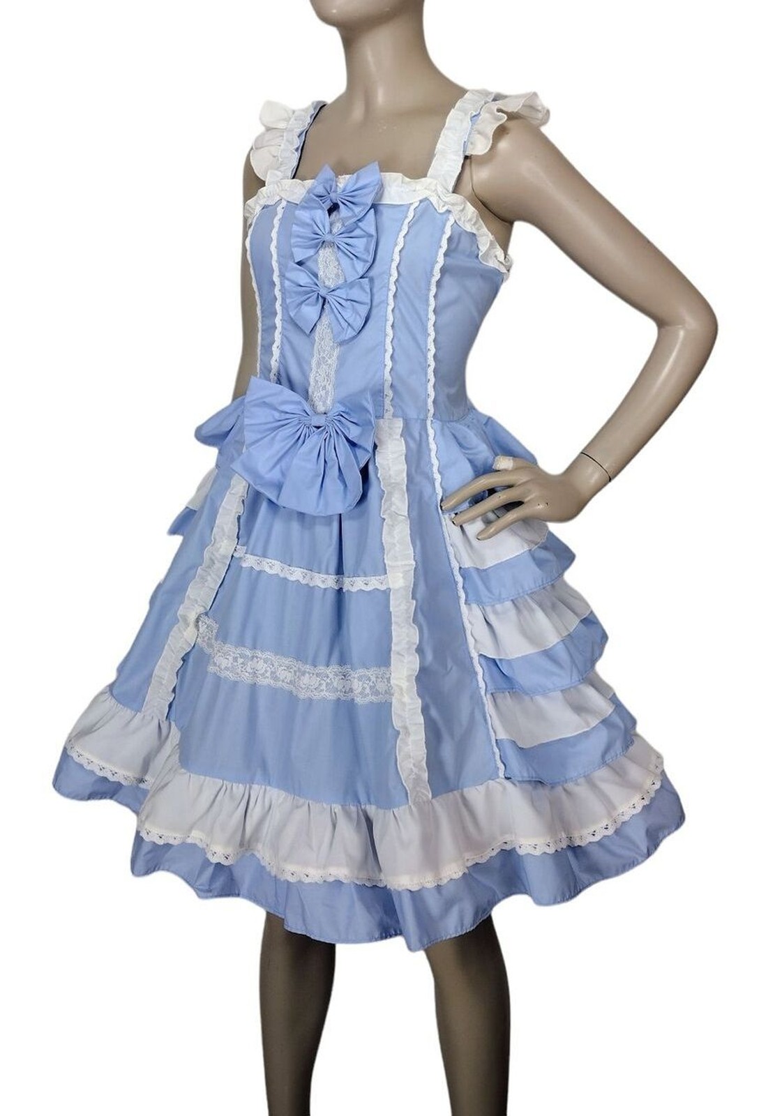 Vintage Lolita Bows Ruffles Lace Corset Princess Palace Kawaii Sweet JSK Dress