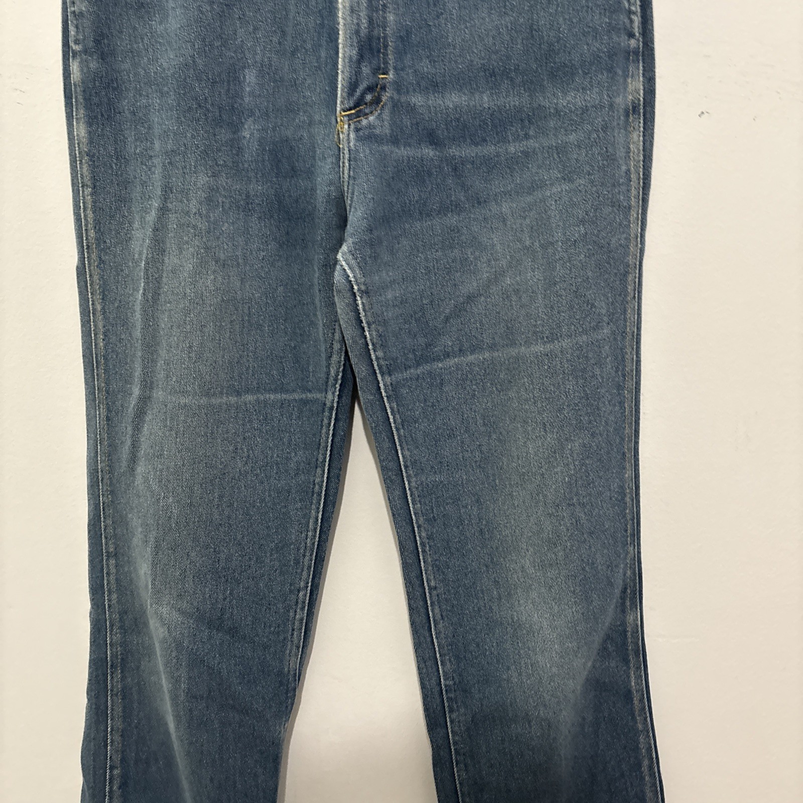 Vtg Lee Straight Pants Mom Jeans Medium Wash 5 Pockets Wavy S Stitching Sz 14L
