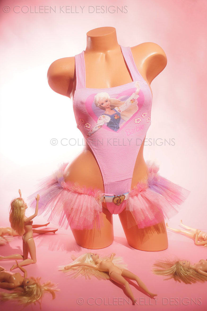 Colleen Kelly VINTAGE COUTURE „Barbie Love One-pc” cut rare t-shirt to swimsuit