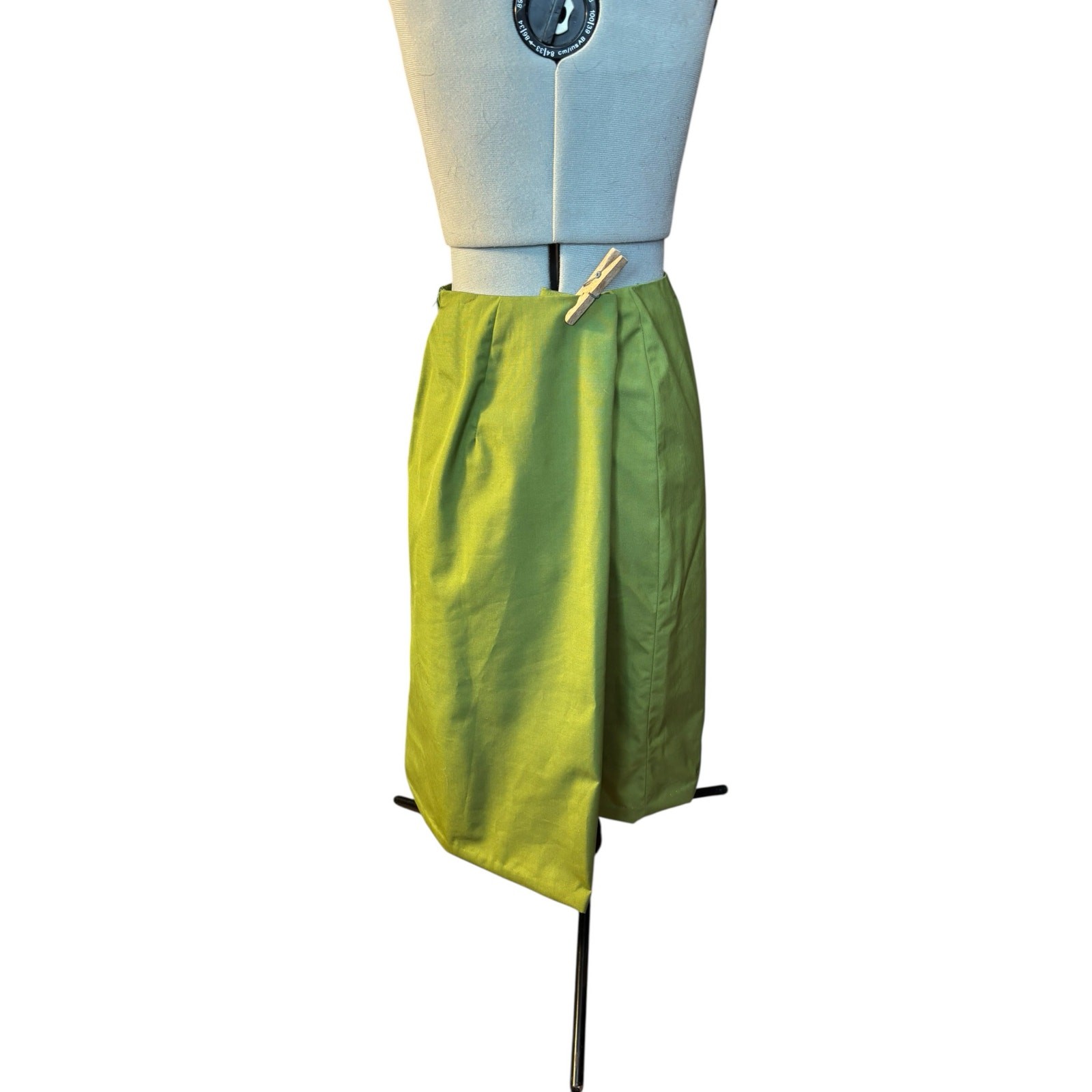 1960s Vintage Chartreuse Cotton Blend Skirt Estate Side Zip Restored & Ready