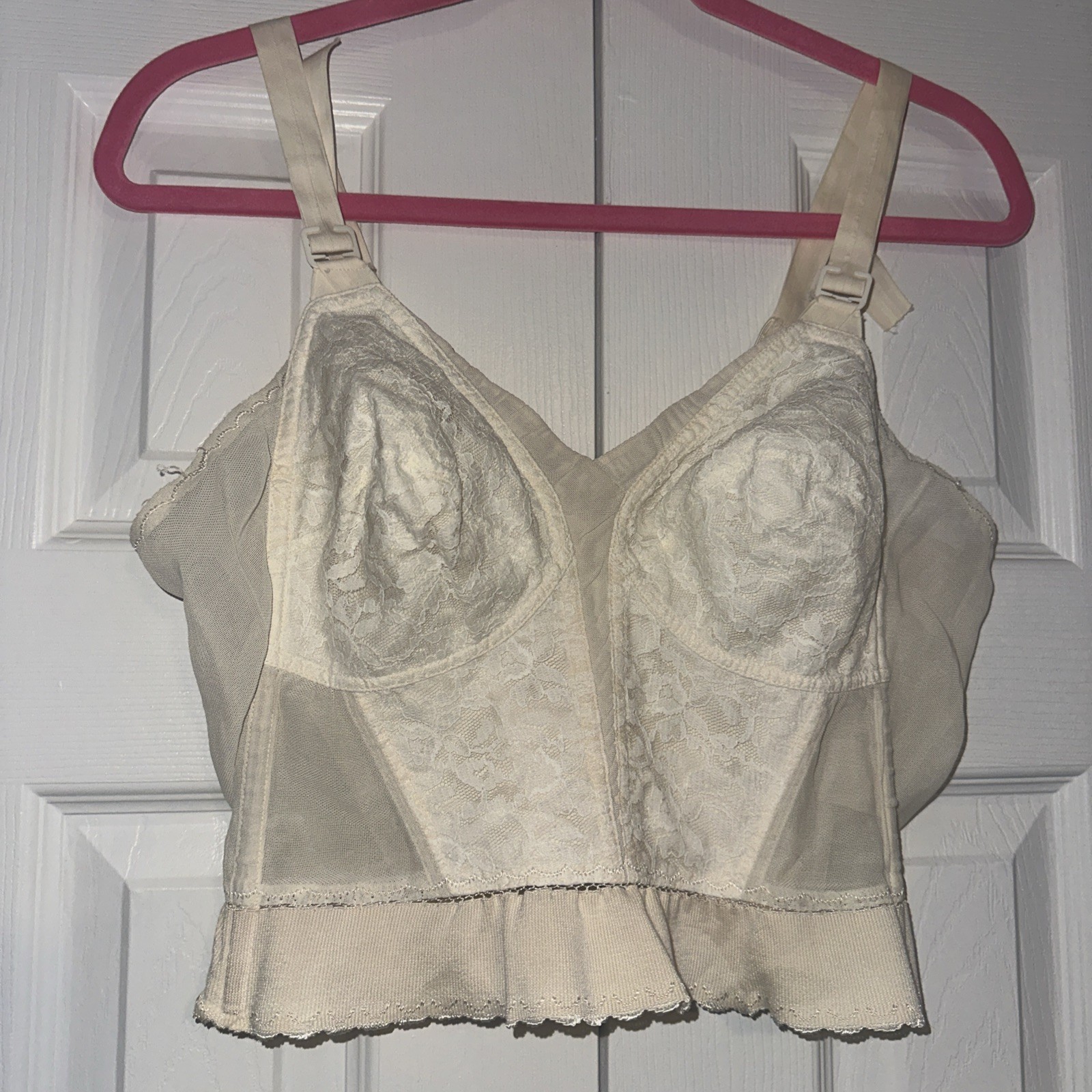 Vintage 1960s Playtex Living Stayless Longline Bra Style #279 Size 36C Lace