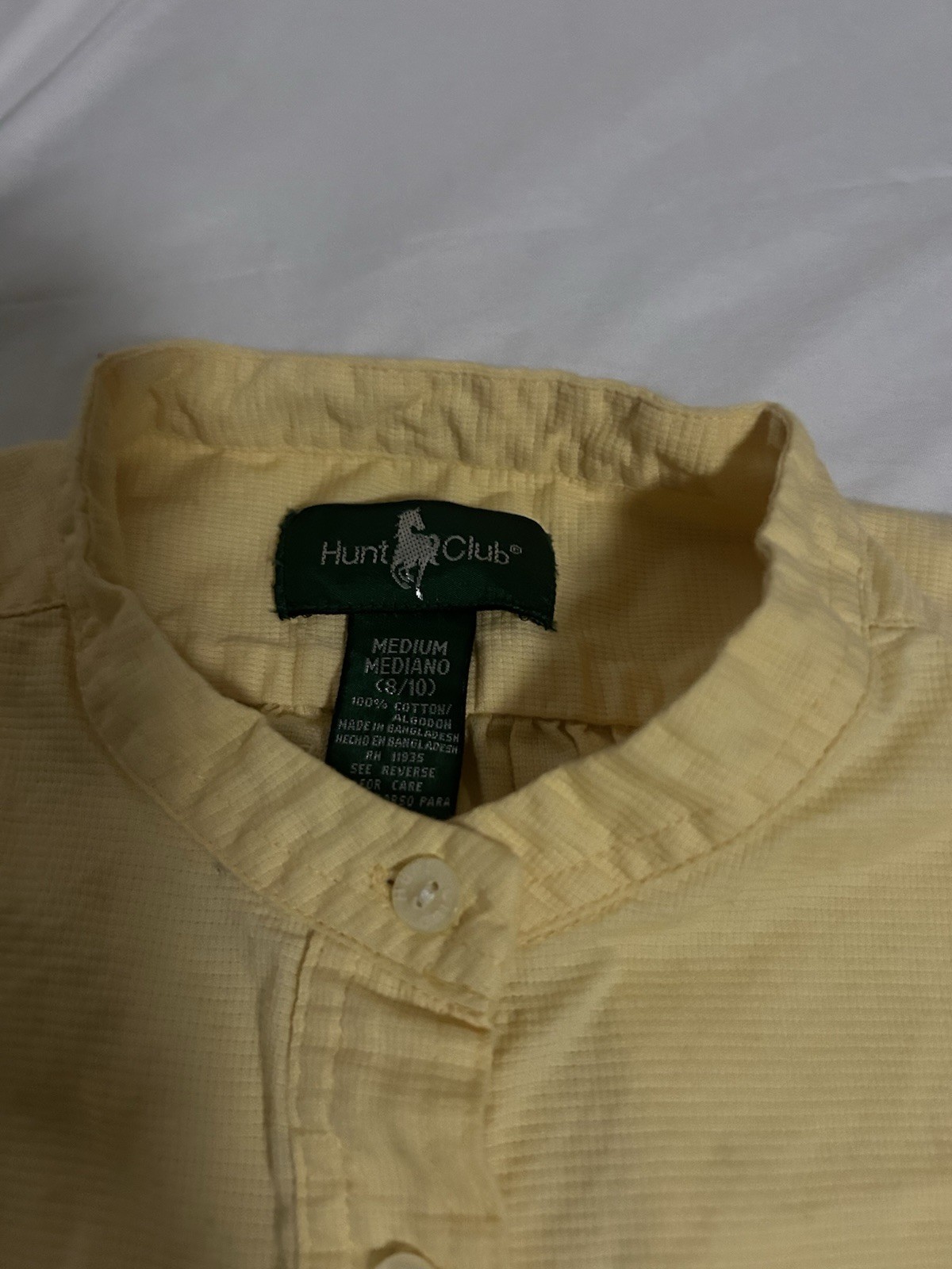 Vintage 80s Women’s Hunt Club Button Up Shirt Yellow Preppy Sz Medium 8/10