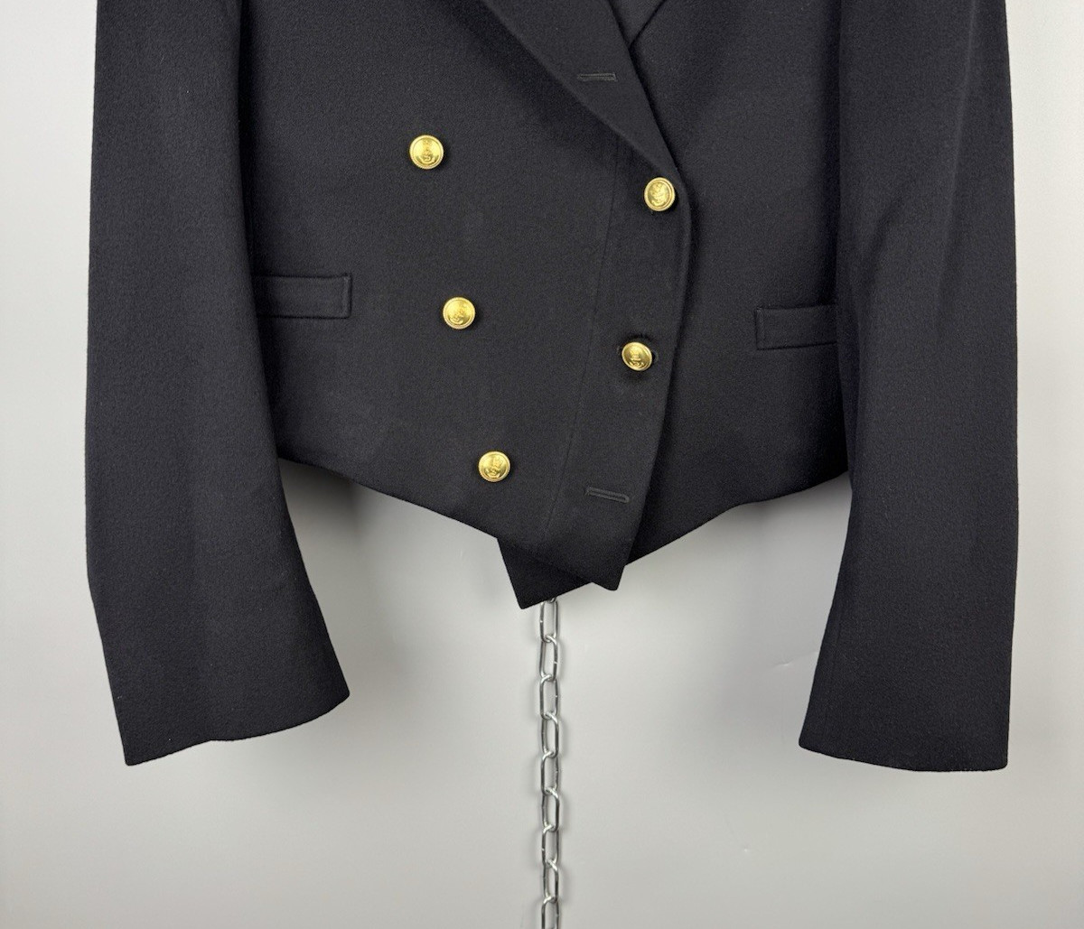 Vintage 1972 Gieves Hawkes Blazer Wool Cropped Naval Officer Jacket Coat