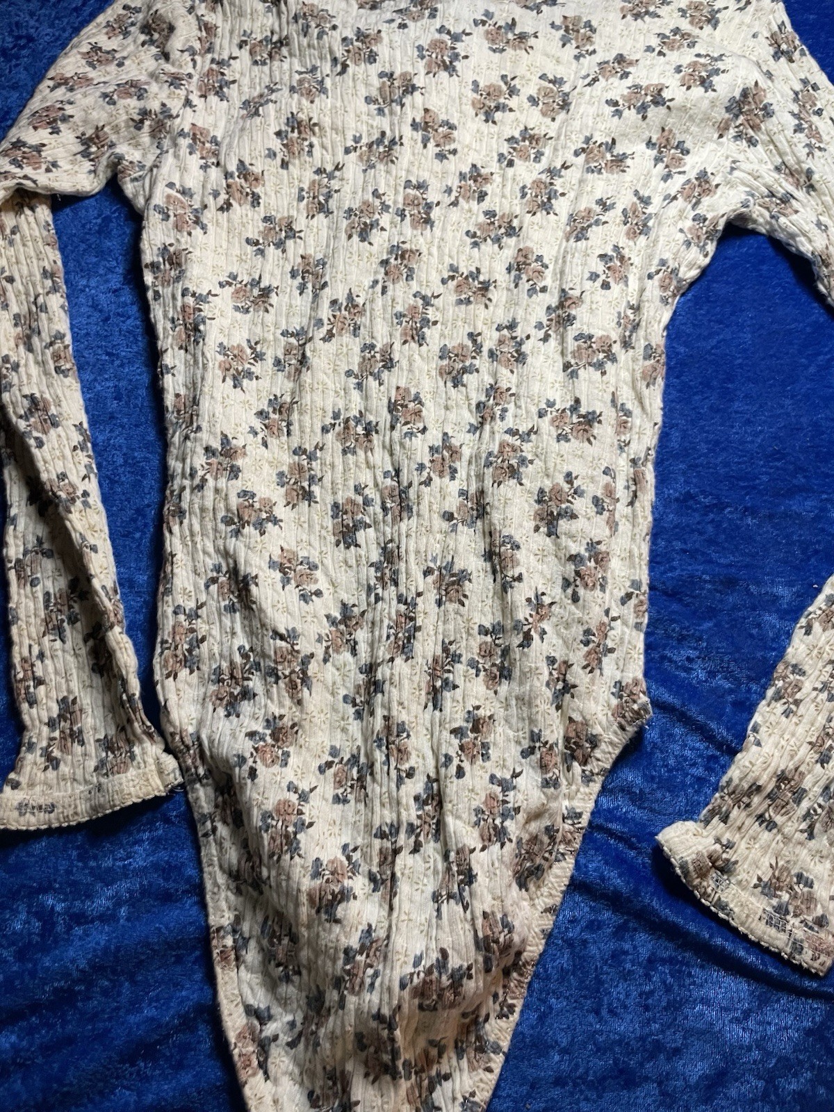 Vintage 90s One Step Up Floral Bodysuit Long Sleeve Western Cowgirl Boho Medium