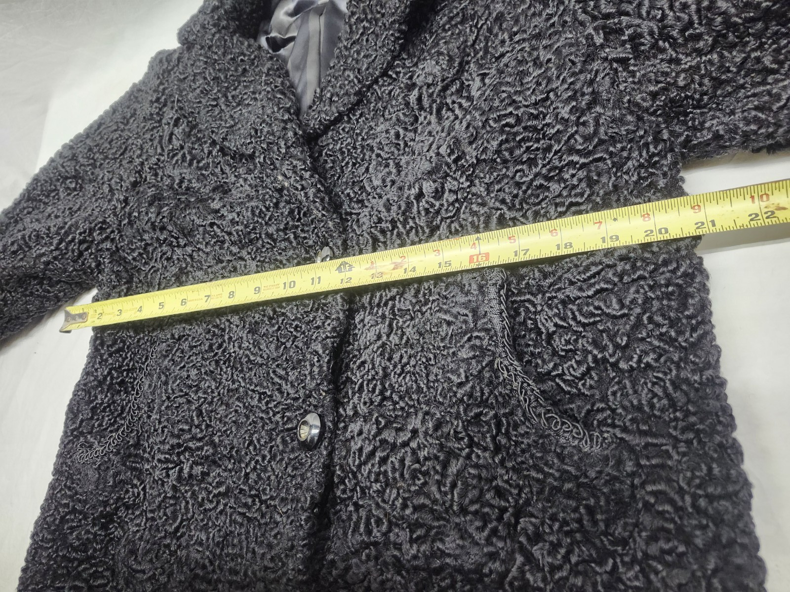 Vintage Curly Persian Lamb Wool Coat Silk Lined 40s 50s Old Money Mob Wife