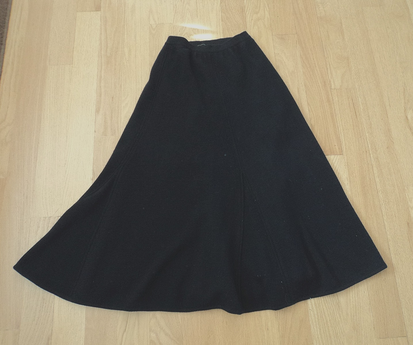 Vintage M Sz 8, Abby Rose for Strategy Black 3/4 circle skirt, lined, wool