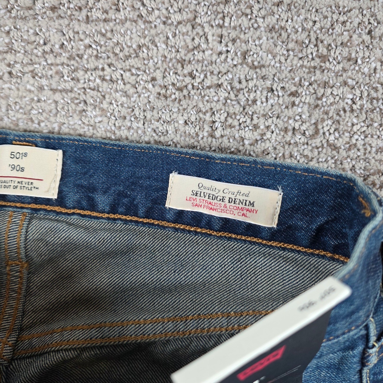 Levis 501 90s Selvedge Denim Jeans Womens 25×30 Blue Straight Leg Mid Rise NWT
