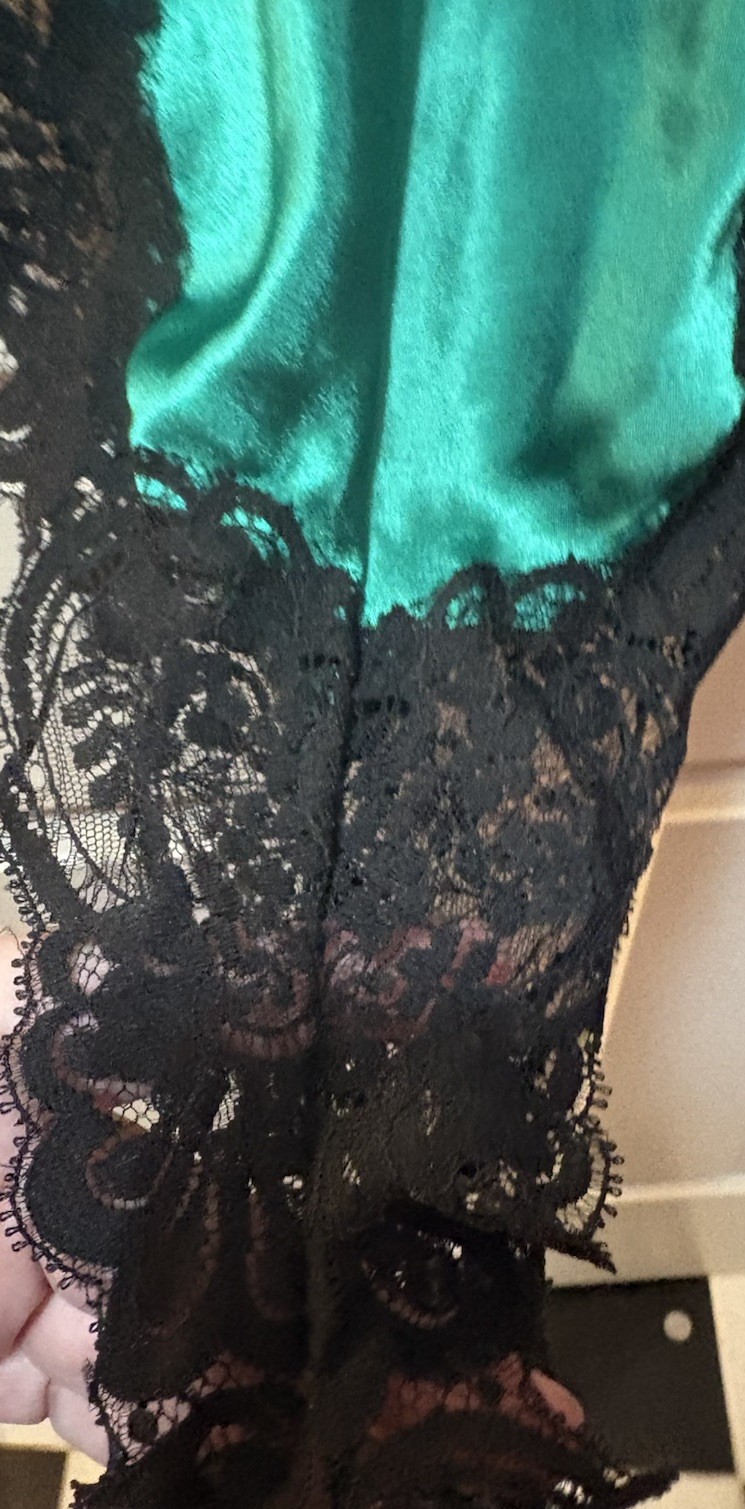 NWT Vintage Fantasies Morgan Taylor Green High Cut Teddy Negligée M 80s 70s USA