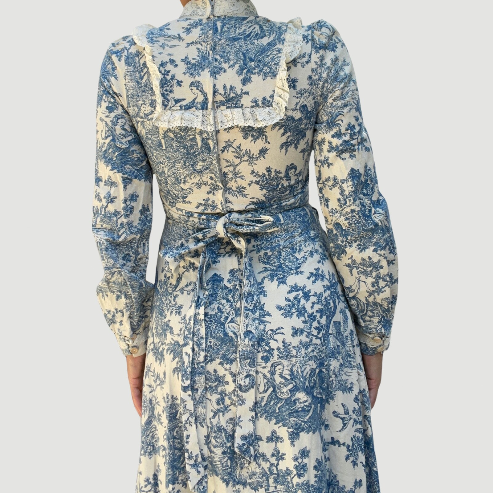 RARE Vintage 1970’s Gunne Sax Jessica Mcclintock Toile De Jouy Dress, stunning!!