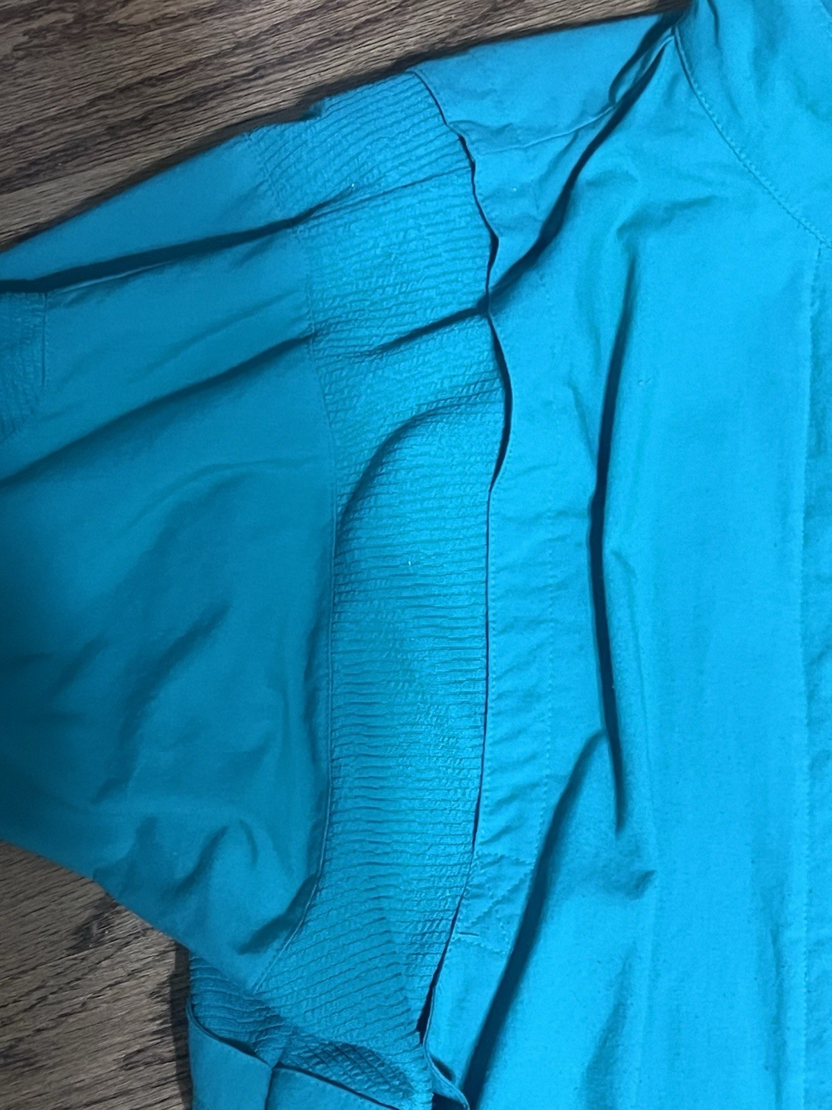 Vintage 80s UZZI Teal Jacket Women’s M Batwing Dolman Sleeve Snap Front Retro