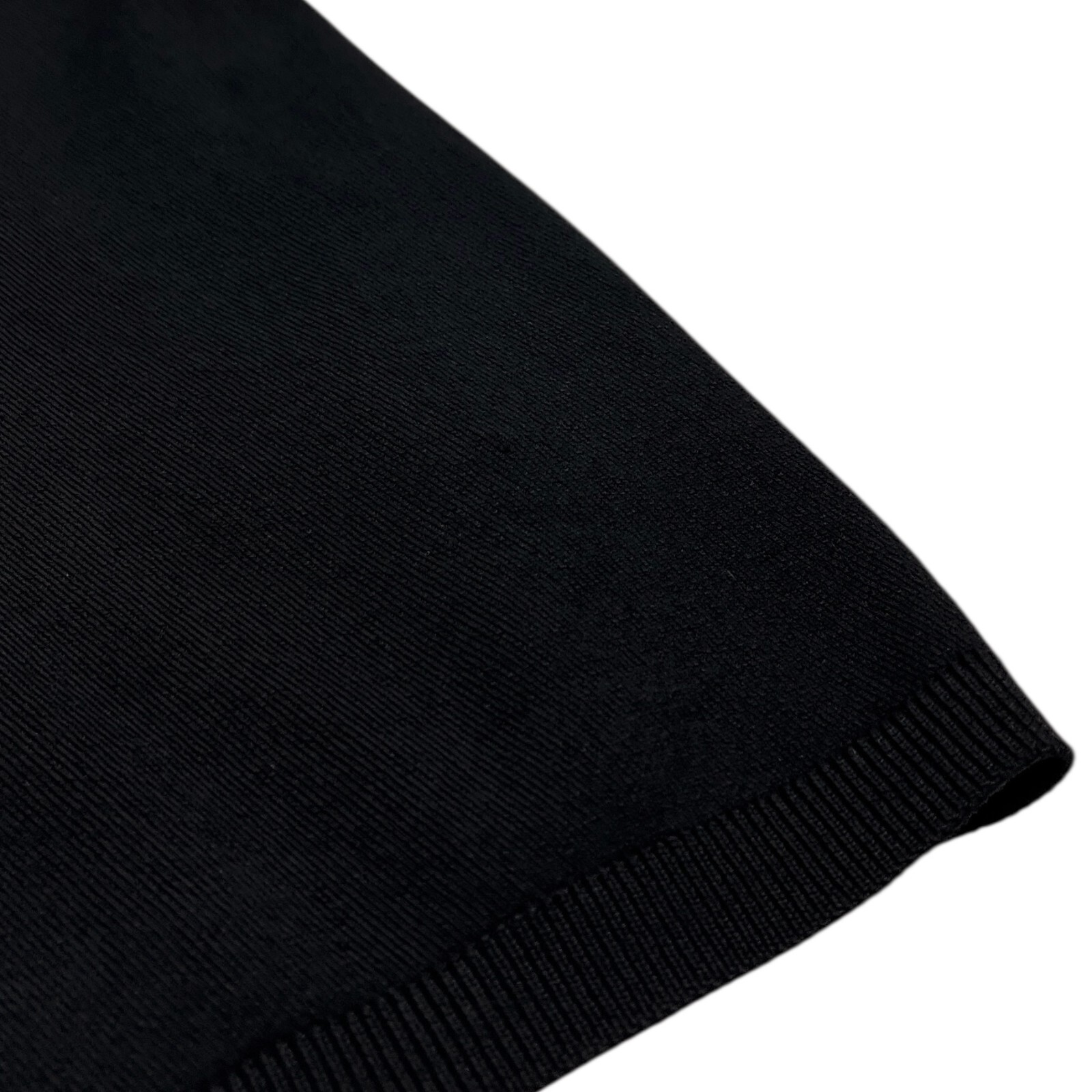 CHANEL Vintage 98P CC Logo Knit Tank Top #42 Round Neck Spandex Black Rayon