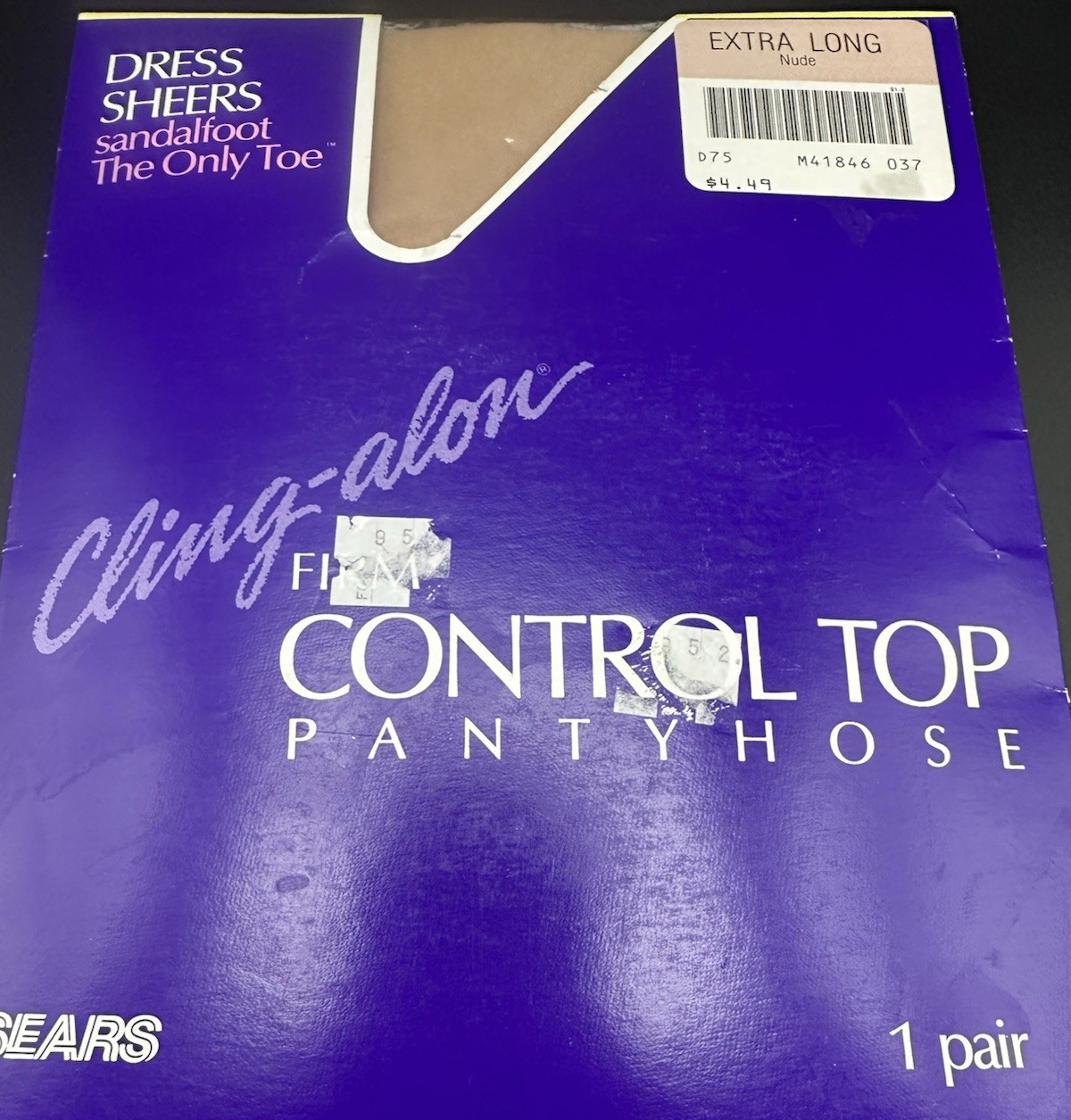 Sears Cling-alon FIRM CONTROL TOP EXTRA LONG NUDE Pantyhose Up to 6 Ft. Tall