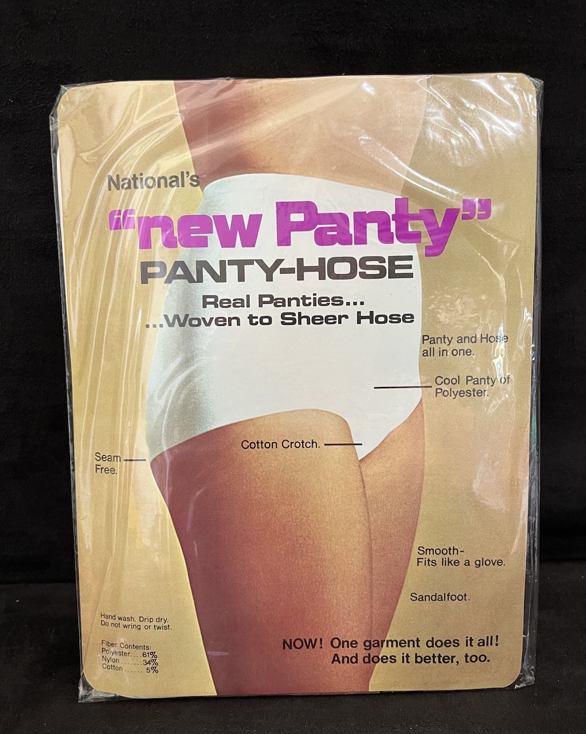 Vintage Nationals New Panty Panty-Hose Size C Brown Beige Sandlefoot