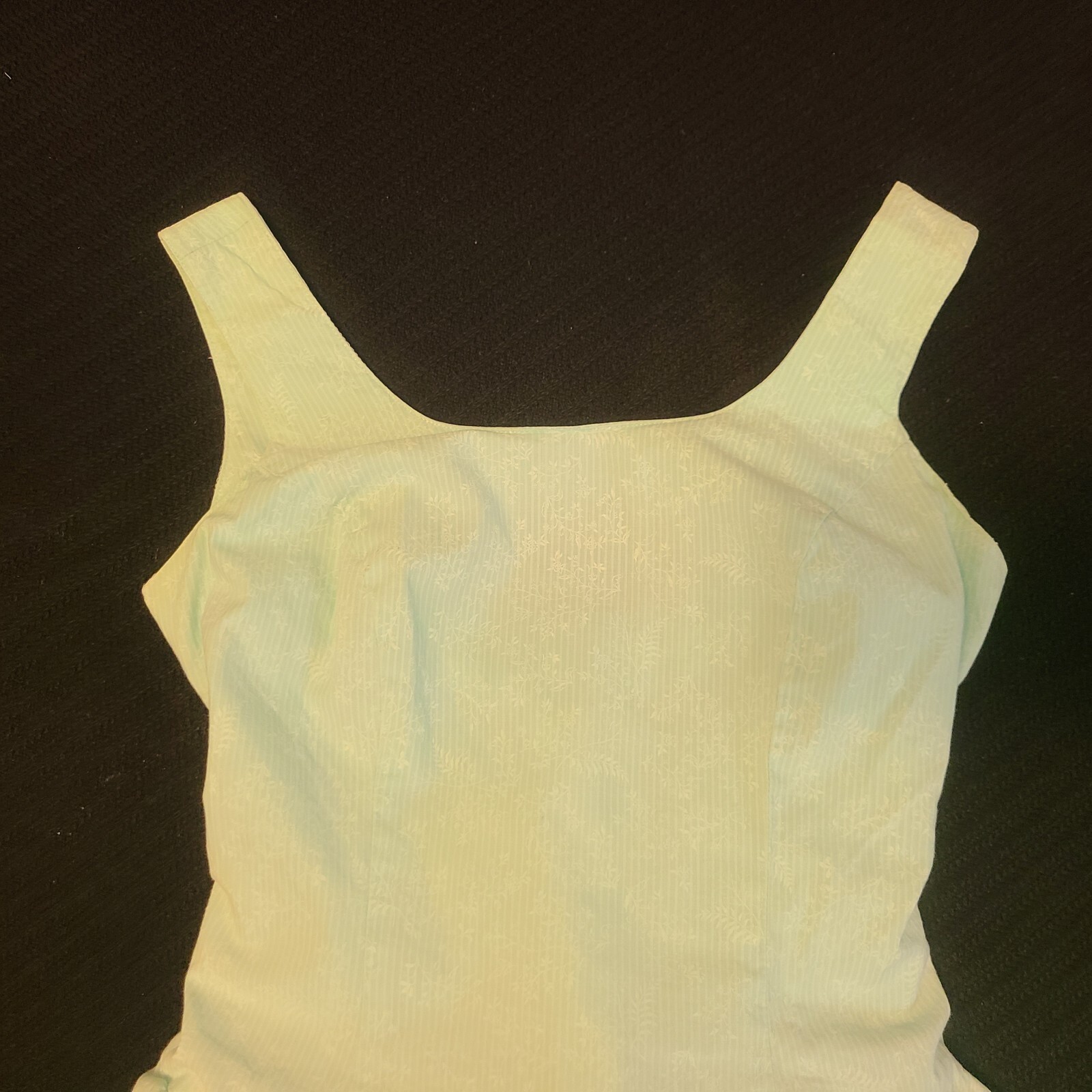 Vtg 80’s Joni Blair Dress Sz 7 Pastel Blue Green Stripes Floral Retro Sundress