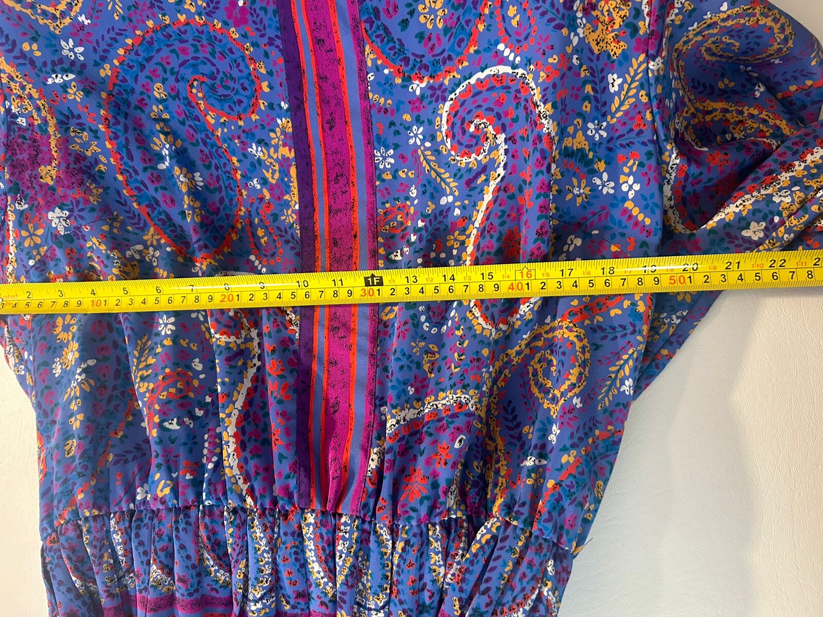 Vintage Lorac Original by Lady Carol 70s Belted Colorful floral paisley dress L
