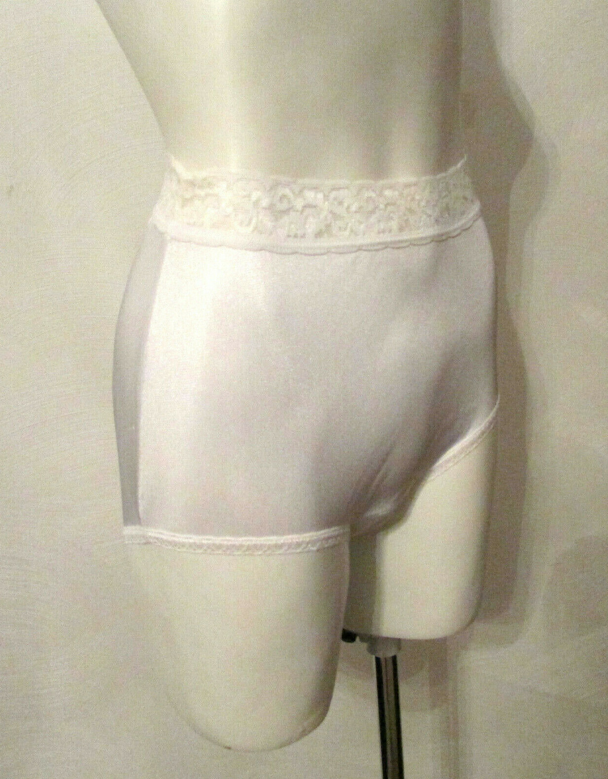 Hanes Shiny Silky Semi Sheer Nylon Lace Waistband Full Cut Granny Brief Pantie 5