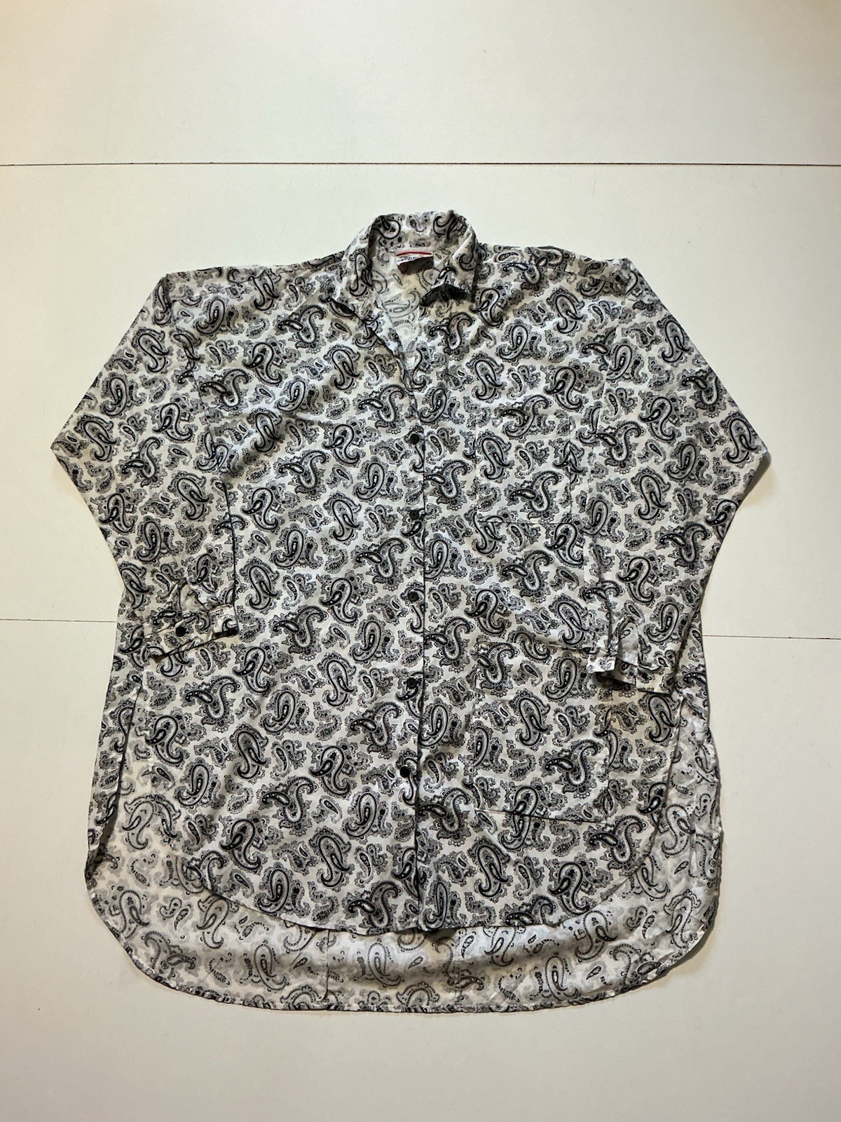 Vintage Contempo Casuals Paisley All Over Print Tunic Button Shirt Sz. S