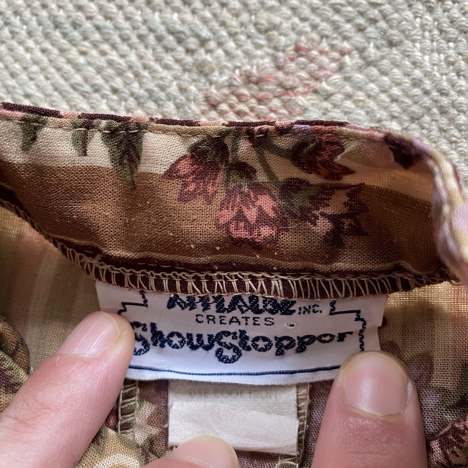 70s Applause Showstopper Floral Blouse Band Collar Medium Hippie Boho Vintage