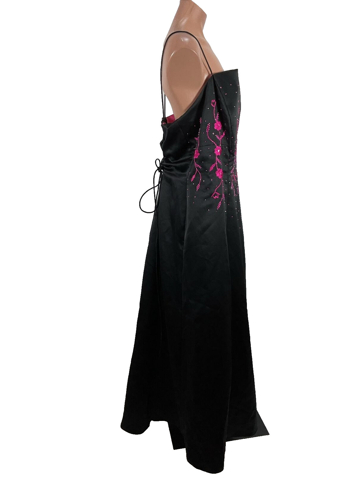 Vintage Y2K Niki Livas Formal Prom Maxi Dress PLUS 20 black pink whimisgoth Goth
