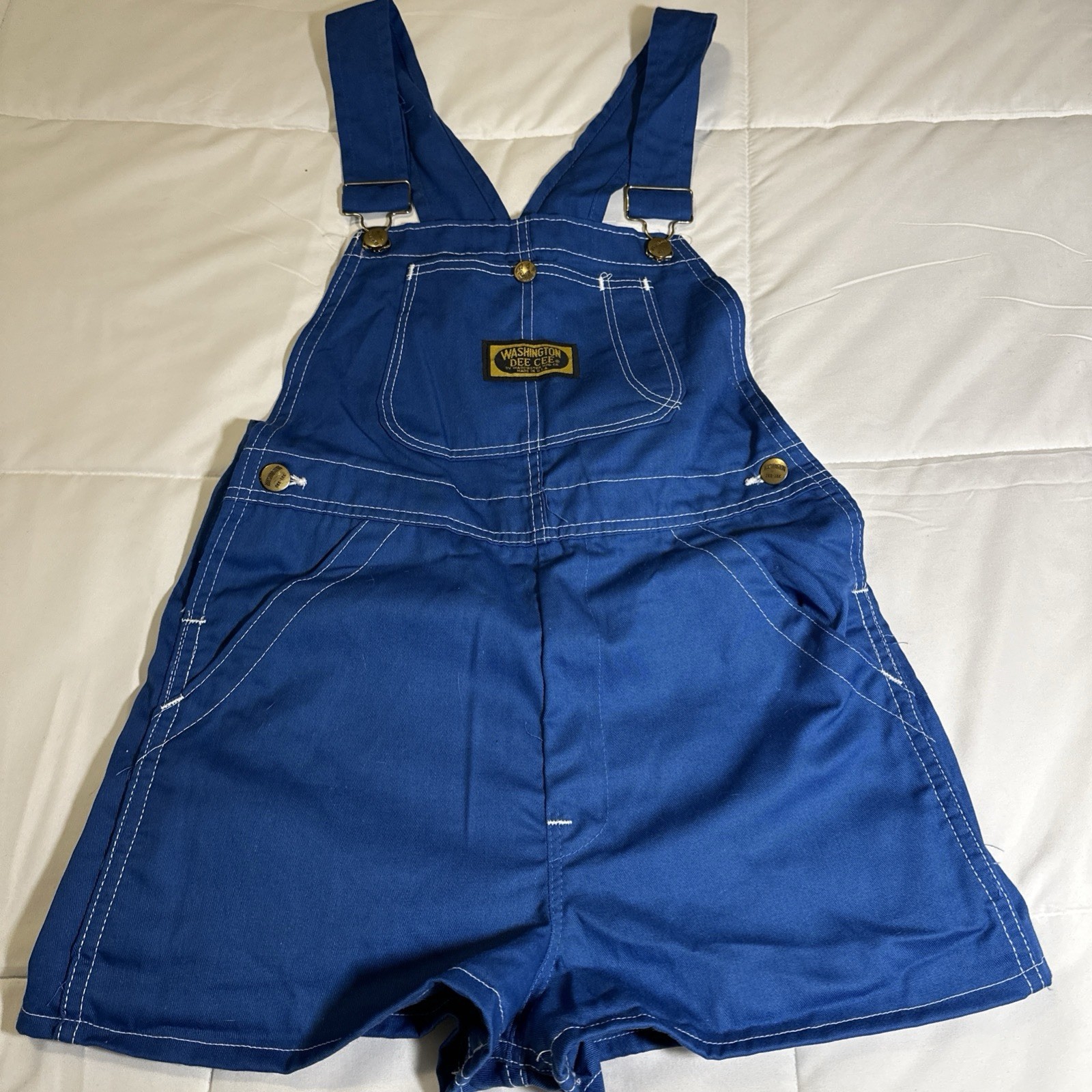 Vintage Deadstock Washington Dee Cee Overall Shorts Blue Size 9 Made in USA